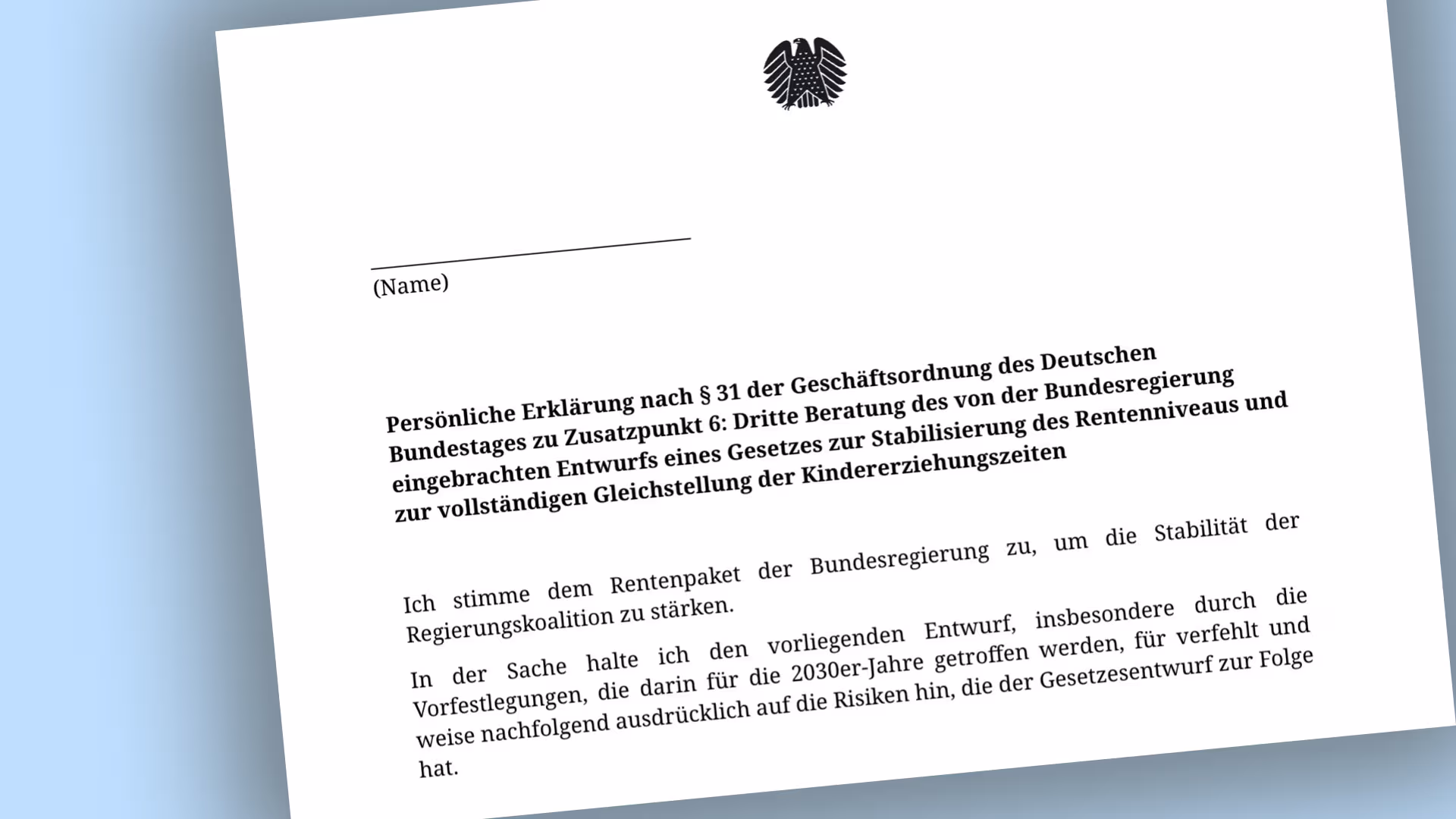 Mit dieser Begründung wollen junge CDU-Abgeordnete der Rente zustimmen