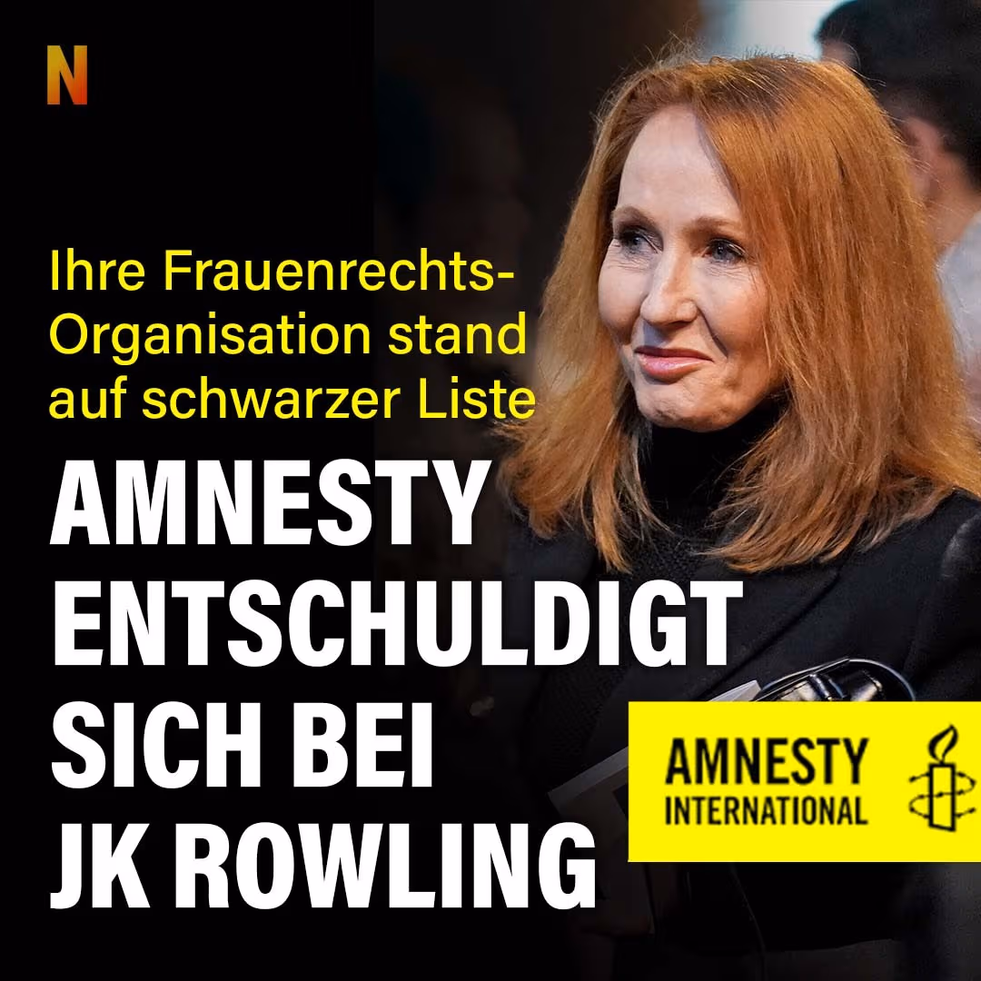 Ihre Frauenrechts-Organisation stand auf schwarzer Liste: Amnesty entschuldigt sich bei JK Rowling