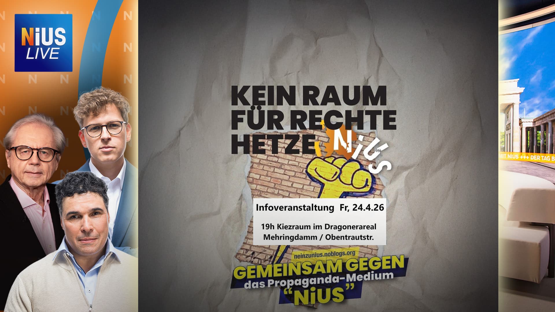 NIUS Live am Mittwoch: Militante Antifa attackiert NIUS