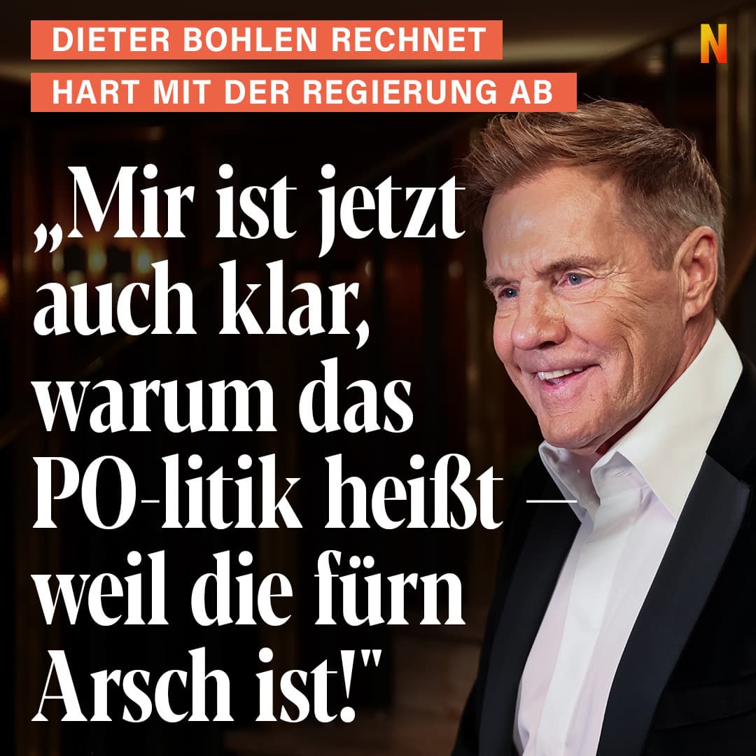 Dieter Bohlen rechnet hart mit der Regierung ab: „Mir ist jetzt auch klar, warum das PO-litik heißt – weil die fürn Arsch ist!"