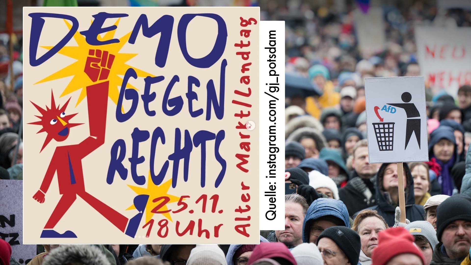 Zum Jahrestag des „Geheimtreffens“: Großdemonstration in Potsdam „gegen Rechts“