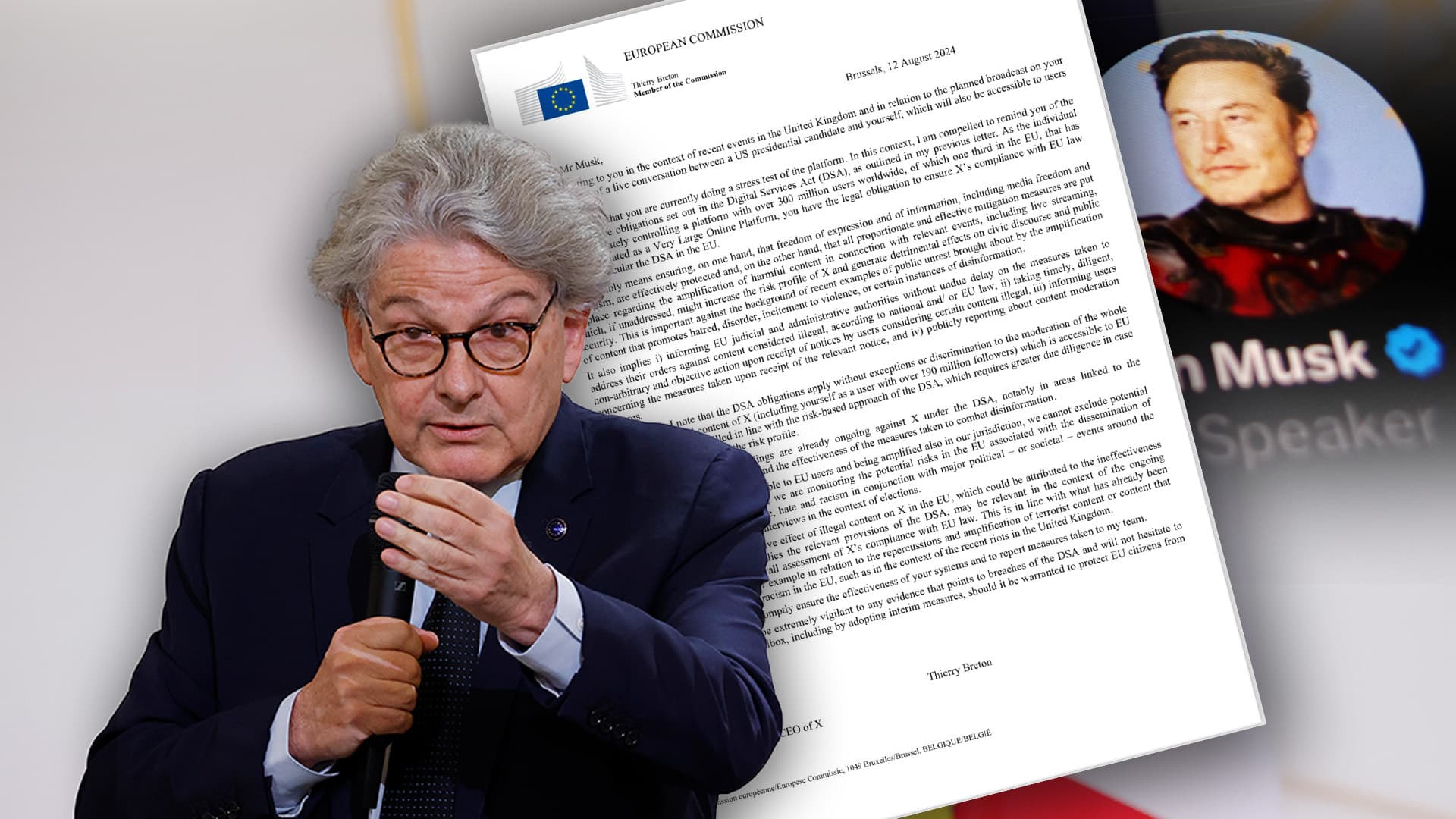 Kurz vor Gespräch mit Trump: EU-Kommissar veröffentlicht Drohbrief an Elon Musk