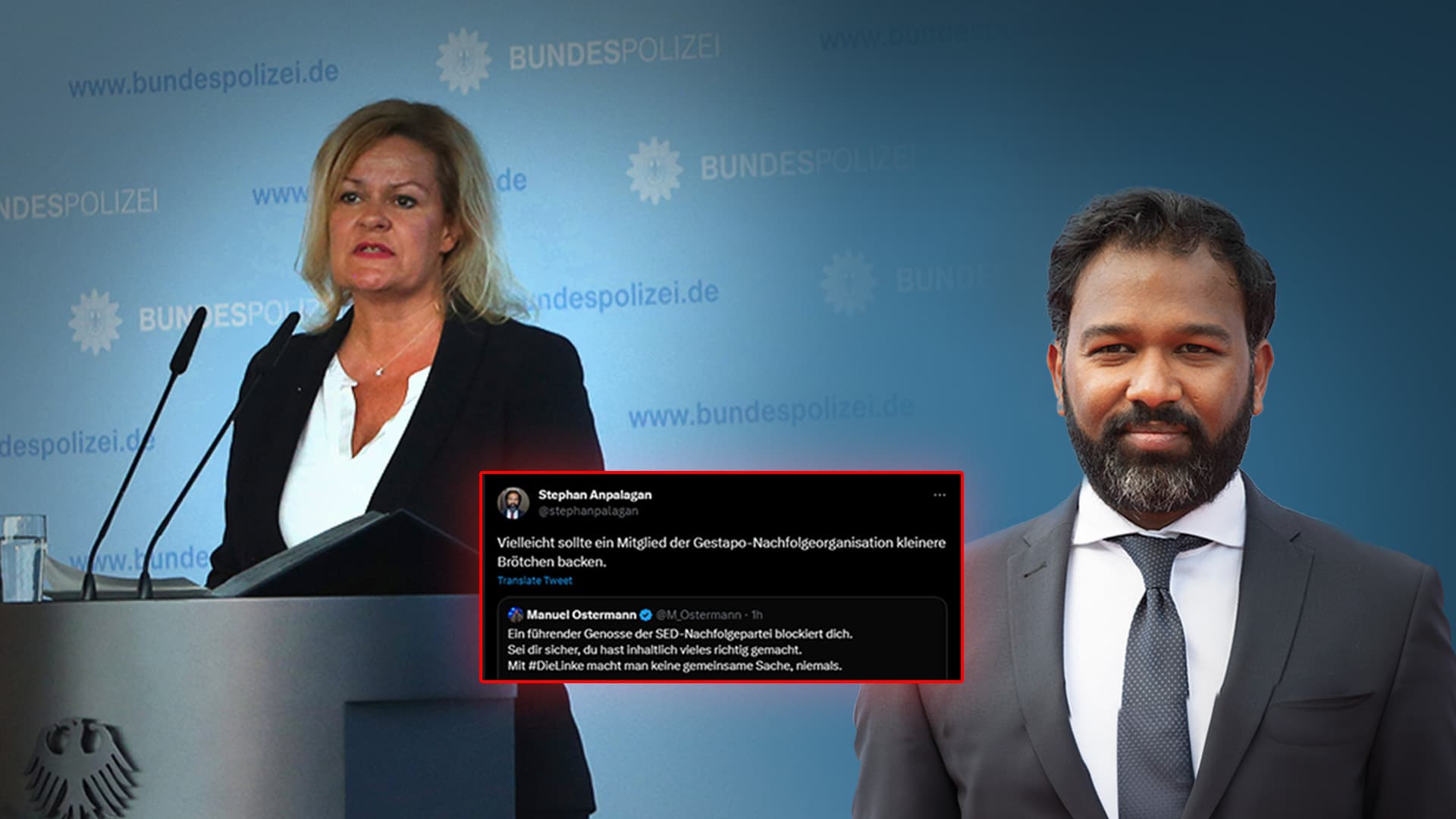 Polizei-Gewerkschaft fordert Einmischung von Faeser nach Gestapo-Eklat