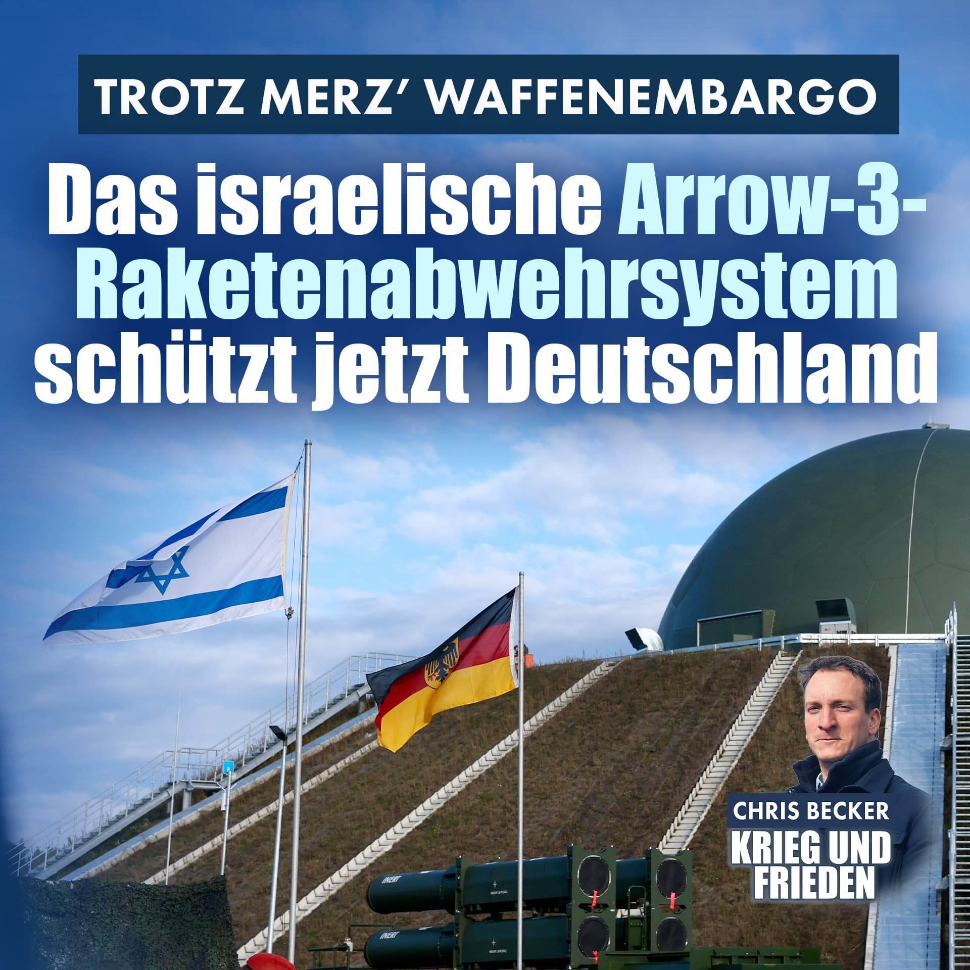 Trotz Merz’ Waffenembargo: Das israelische Arrow-3-Raketenabwehrsystem schützt jetzt Deutschland