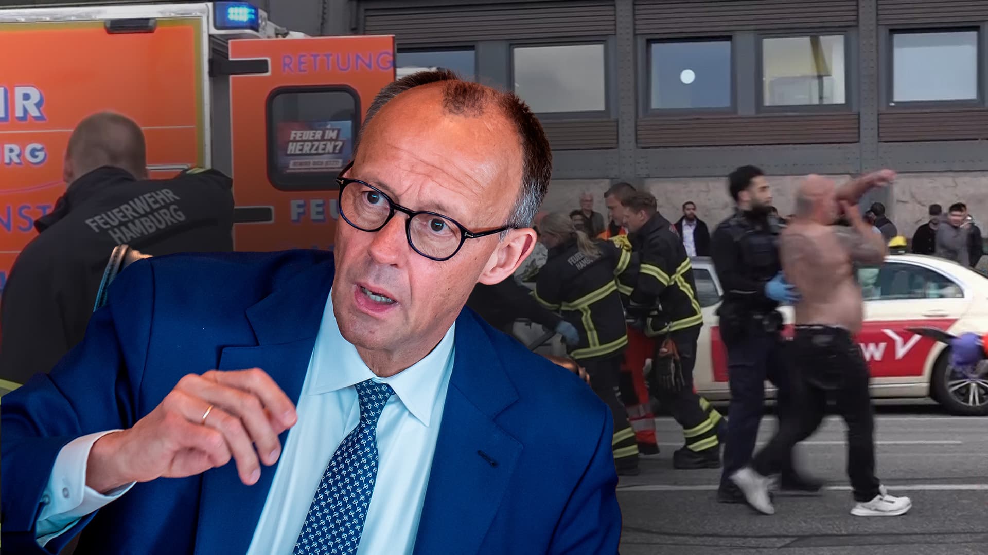 Nach Messer-Attacke: Merz telefoniert mit Hamburger Bürgermeister