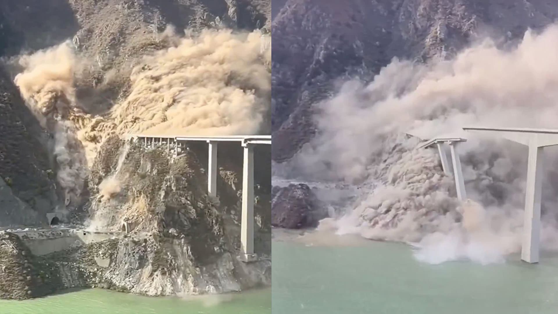 Unglaubliche Bilder! Neue Autobahnbrücke in China eingestürzt
