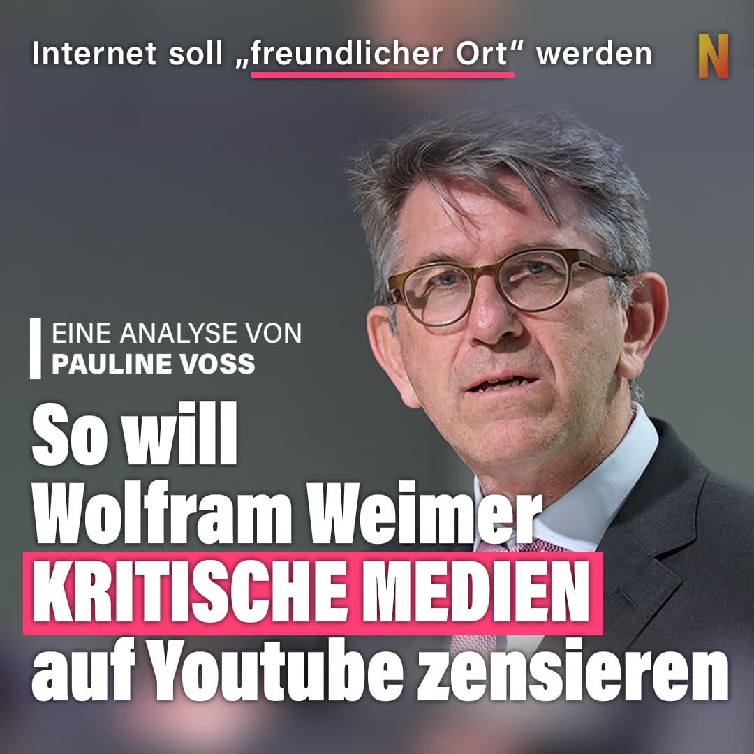 Internet soll „freundlicher Ort“ werden: So will Wolfram Weimer kritische Medien auf Youtube zensieren