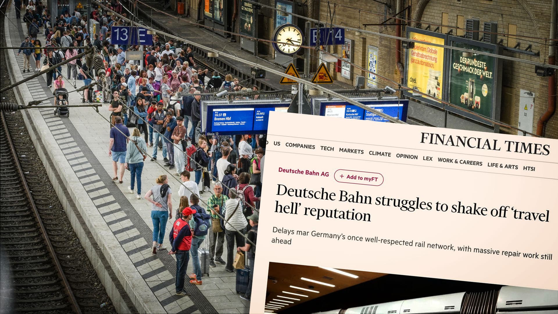 Verspätungen, Ausfälle, Wartungsstau: Financial Times bezeichnet Deutsche Bahn als „Reisehölle“