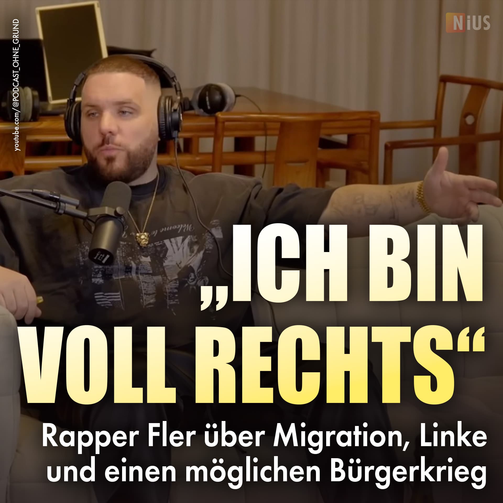 „Ich bin voll rechts“: Rapper Fler über Migration, Linke und einen möglichen Bürgerkrieg