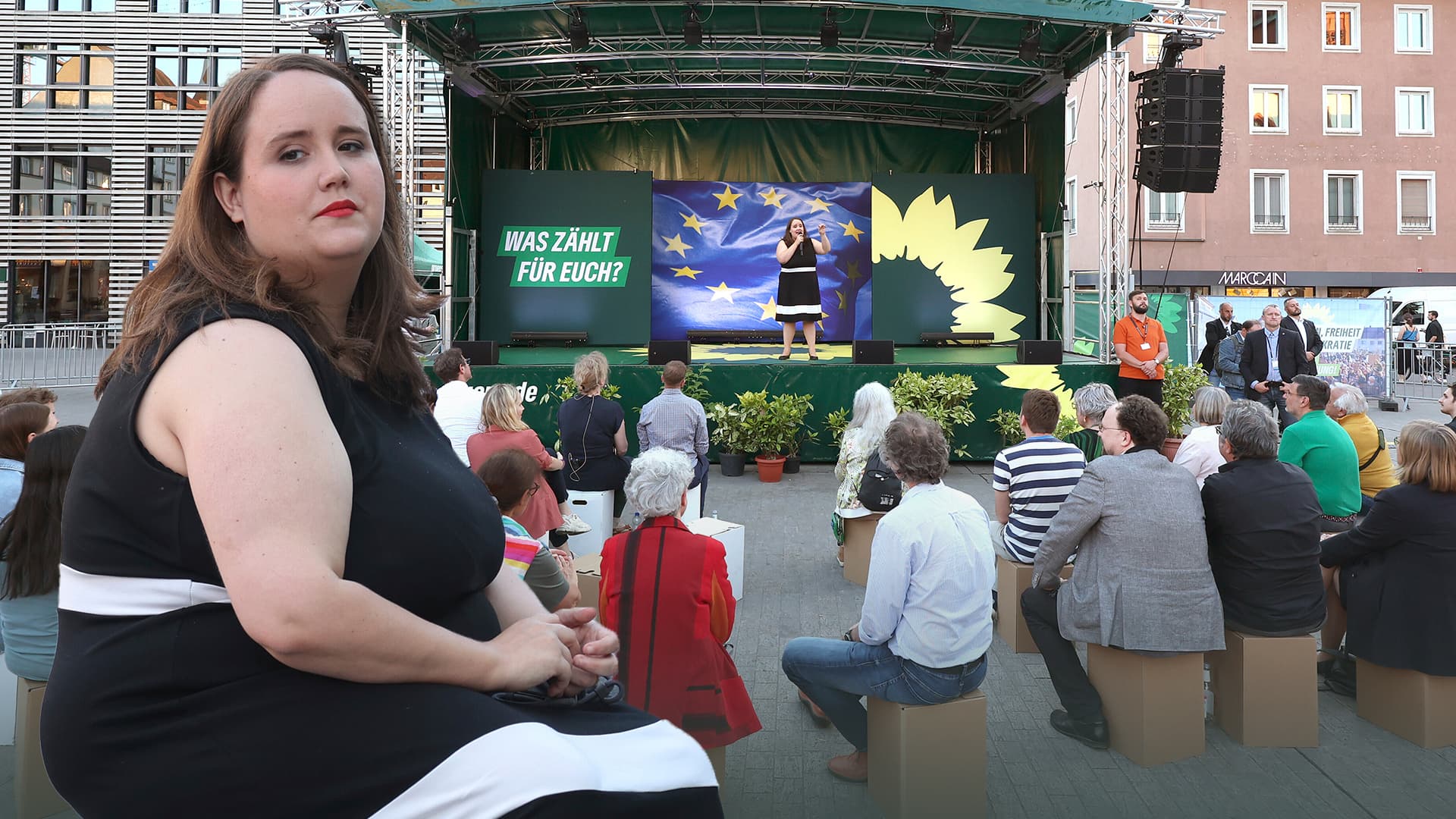 25 Zuschauer und 8 Sicherheitsleute: Ricarda Lang einsam im Europa-Wahlkampf