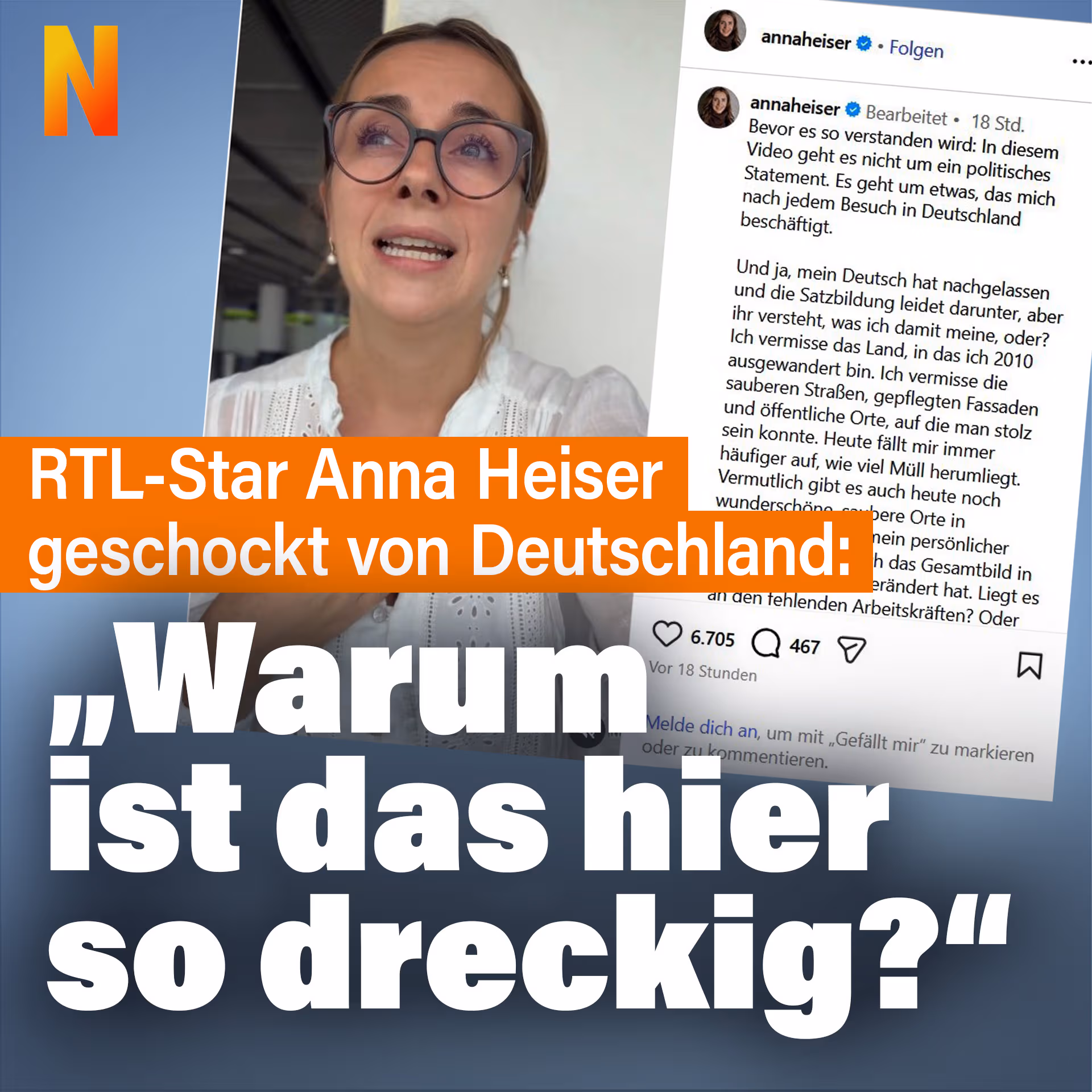 RTL-Star Anna Heiser geschockt von Deutschland: „Warum ist das hier so dreckig?“