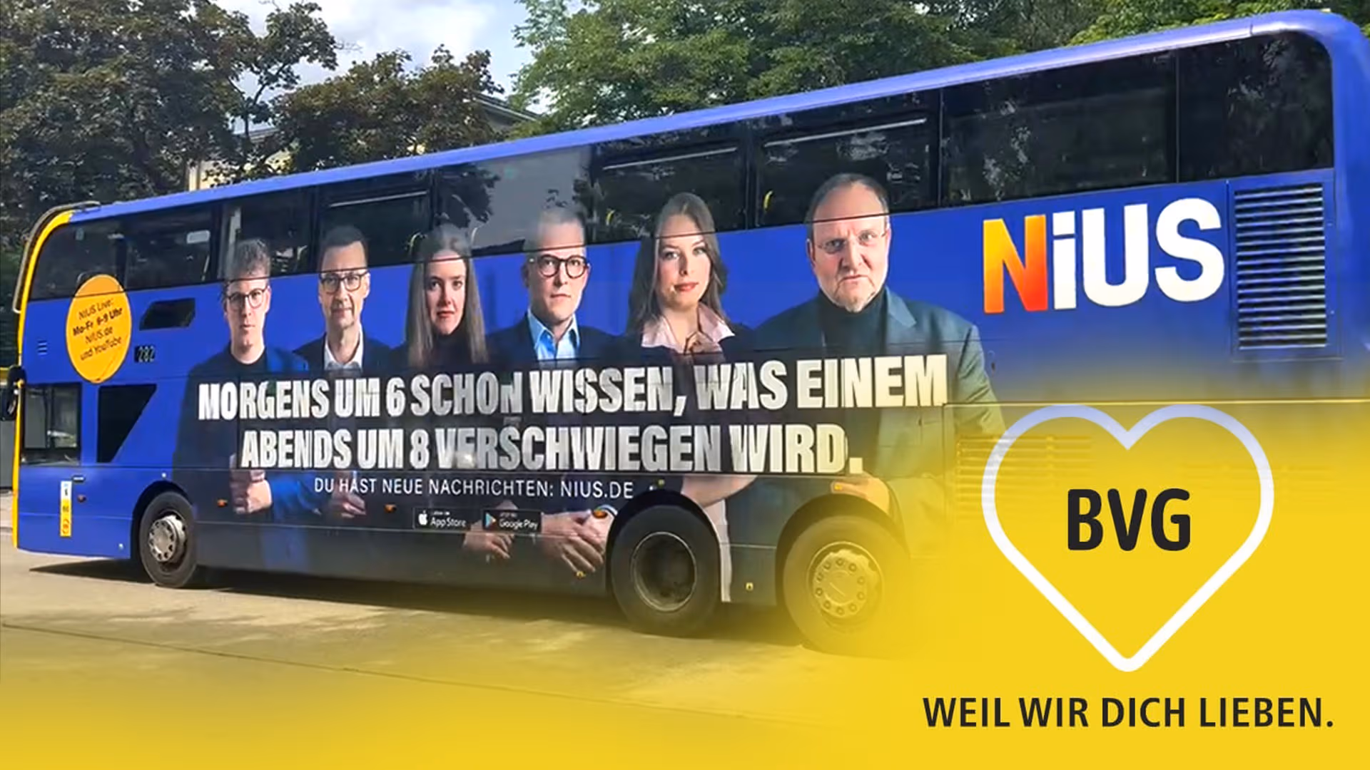Alle Linken ganz verzweifelt: NIUS-Kampagne überrollt die BVG