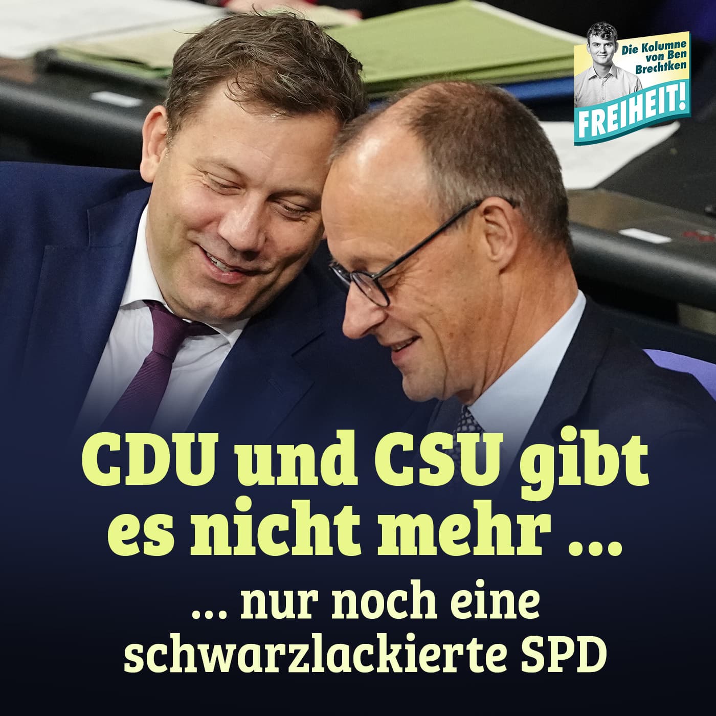 CDU und CSU gibt es nicht mehr – nur noch eine schwarzlackierte SPD