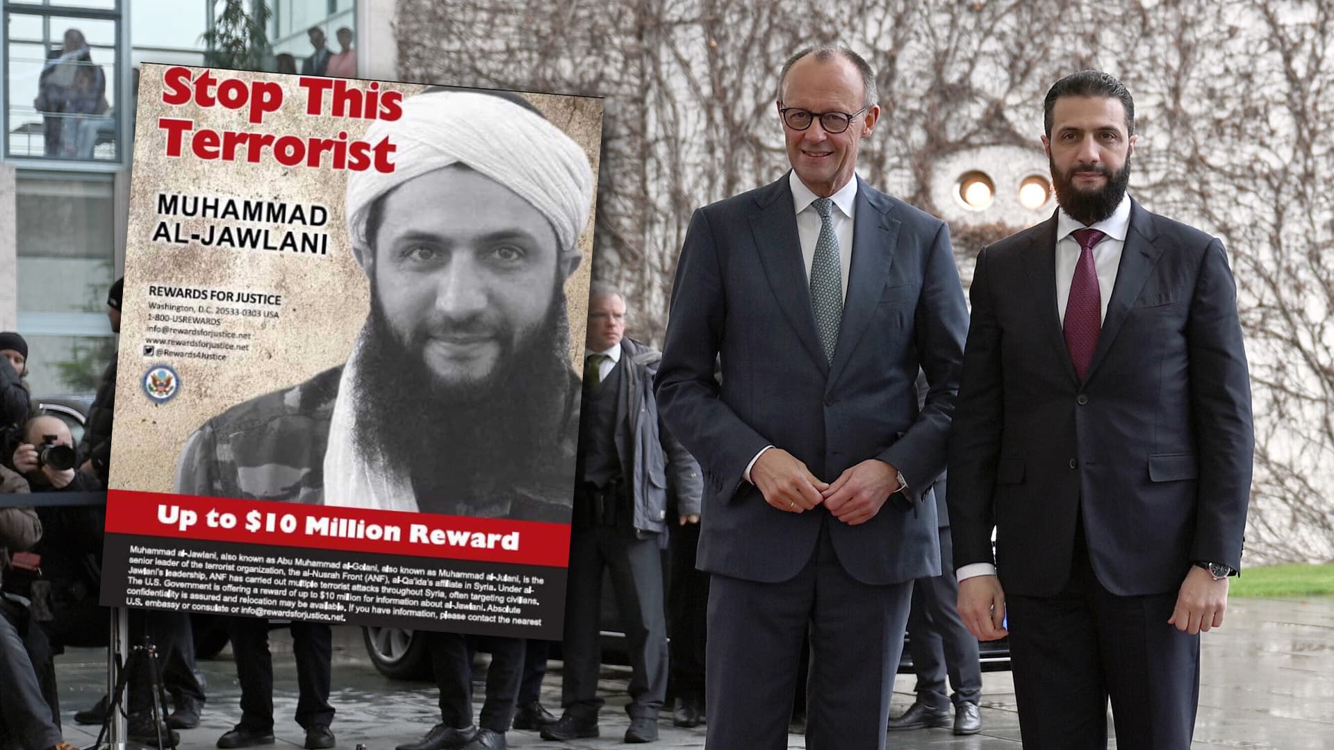 Syriens Machthaber al-Scharaa in Berlin: Vom Fahndungsplakat zu Merz auf den roten Teppich