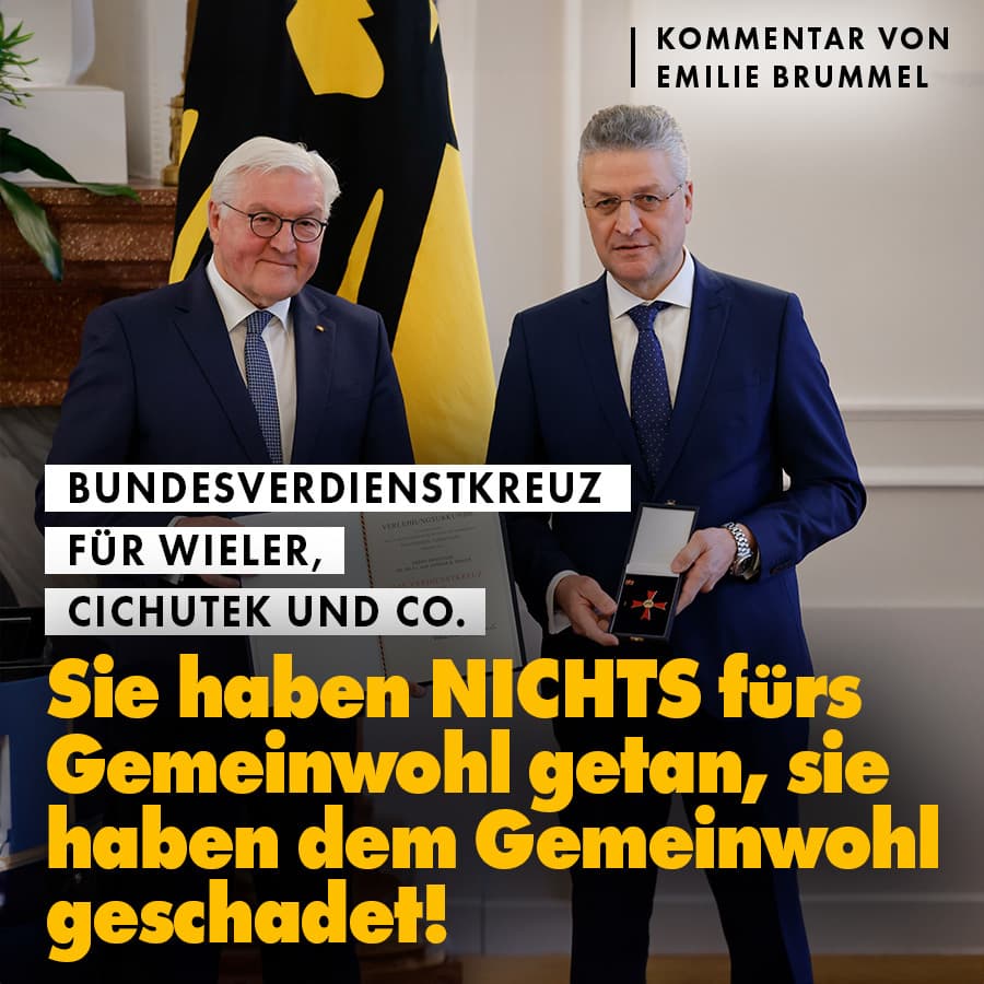 Bundesverdienstkreuz für Wieler, Cichutek und Co.: Sie haben NICHTS fürs Gemeinwohl getan, sie haben dem Gemeinwohl geschadet!
