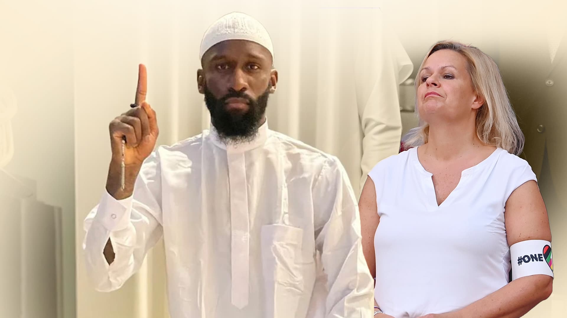 Regenbogen-Offensive in Katar, aber kein Problem mit dem Islamisten-Symbol: Sportministerin Faeser schützt ISIS-Finger von Rüdiger