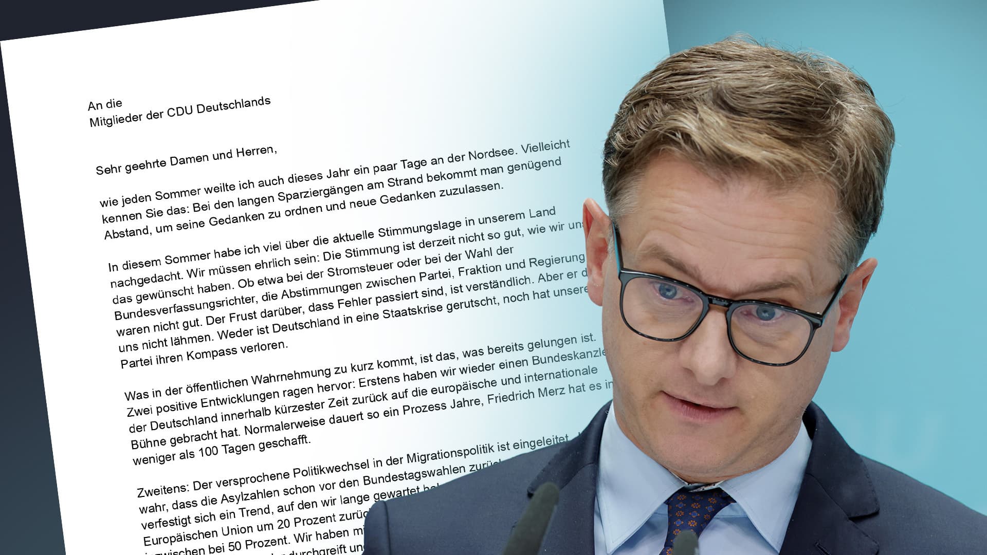 Linnemann schreibt an alle CDU-Mitglieder: „Der versprochene Politikwechsel in der Migrationspolitik ist eingeleitet“
