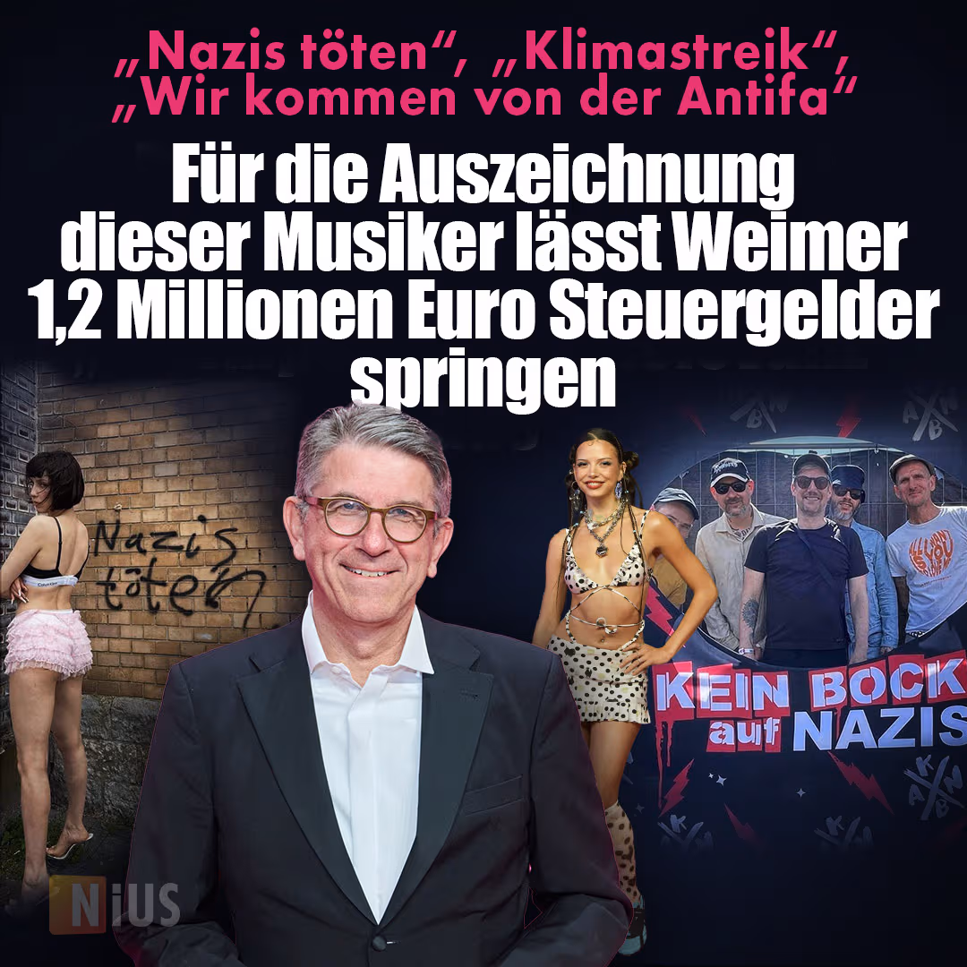 „Nazis töten“, „Klimastreik“, „Wir kommen von der Antifa“: Für die Auszeichnung dieser Musiker lässt Weimer 1,2 Millionen Euro Steuergelder springen