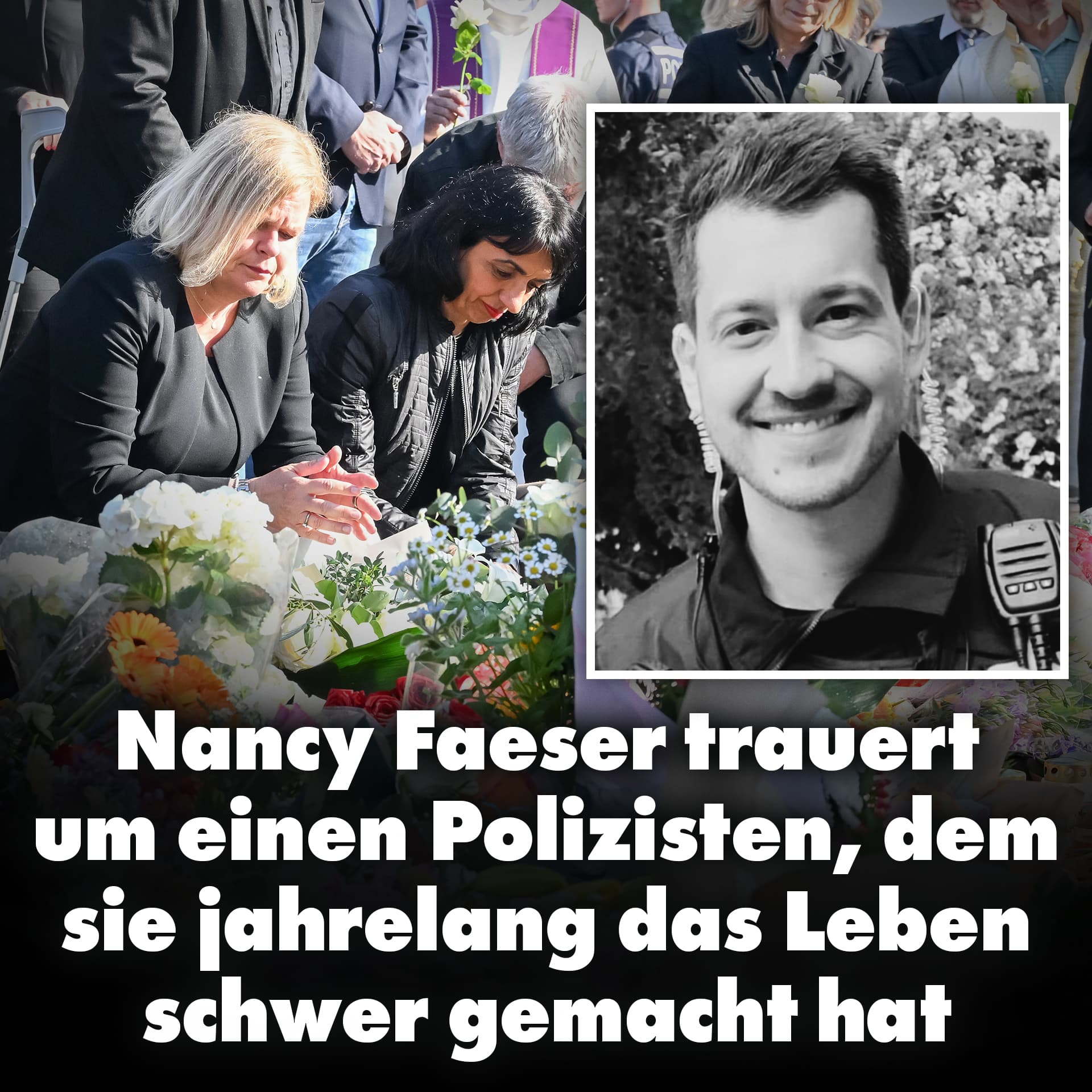 Nancy Faeser trauert um einen Polizisten, dem sie jahrelang das Leben schwer gemacht hat