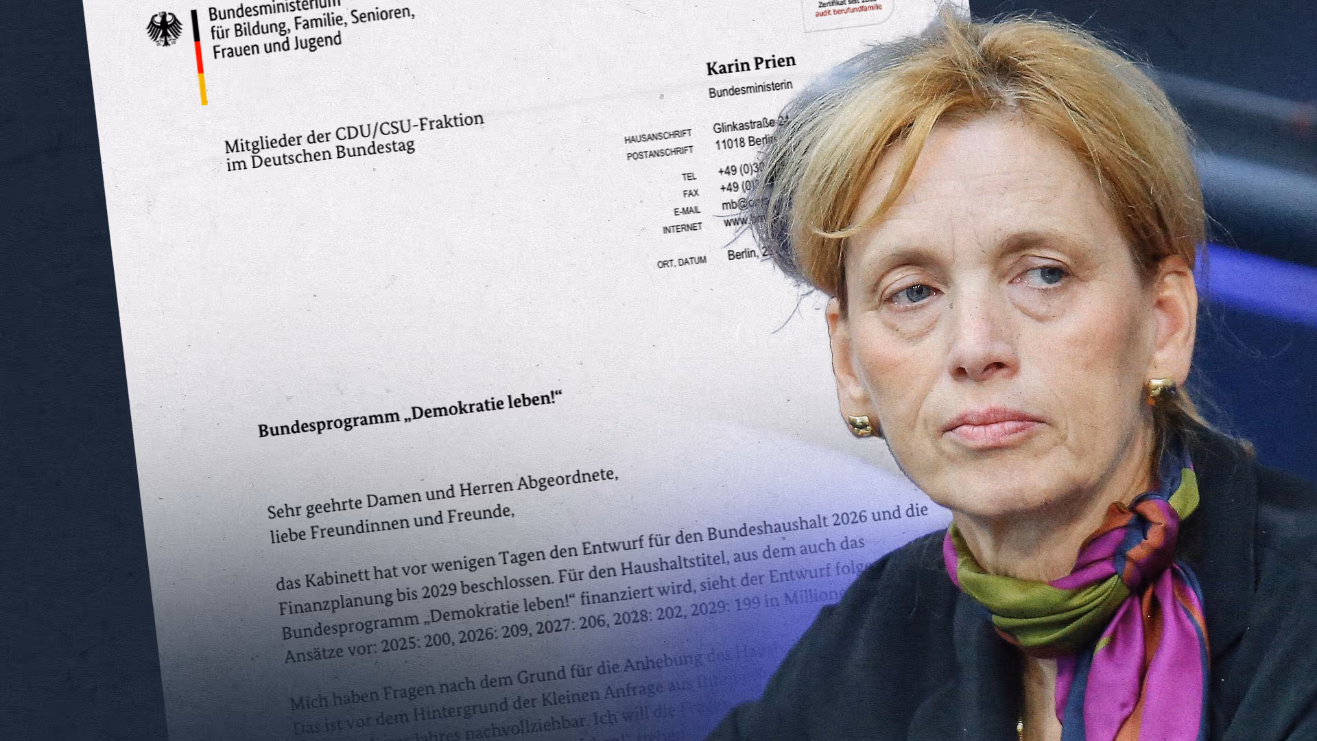 Massiver Widerstand gegen linken NGO-Komplex: Prien schreibt Rechtfertigungsbrief wegen „Demokratie leben!“