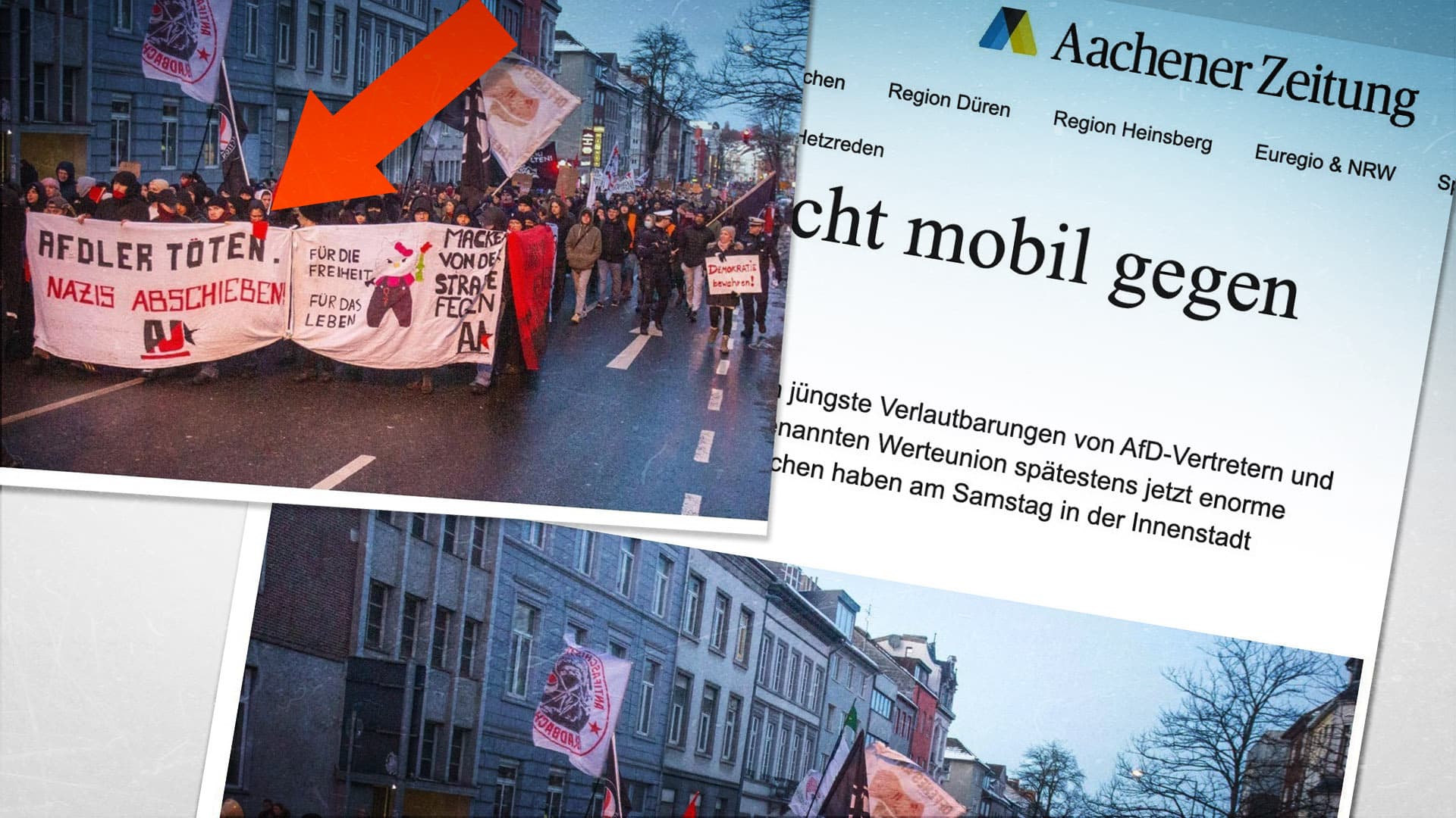 „AfDler töten“: Skandal-Plakat auf Anti-Rechts-Demo in Aachen