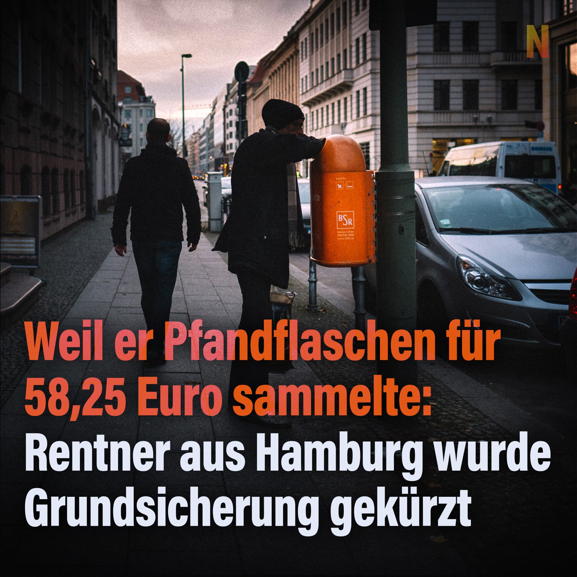 Weil er Pfandflaschen für 58,25 Euro sammelte: Rentner aus Hamburg wurde Grundsicherung gekürzt