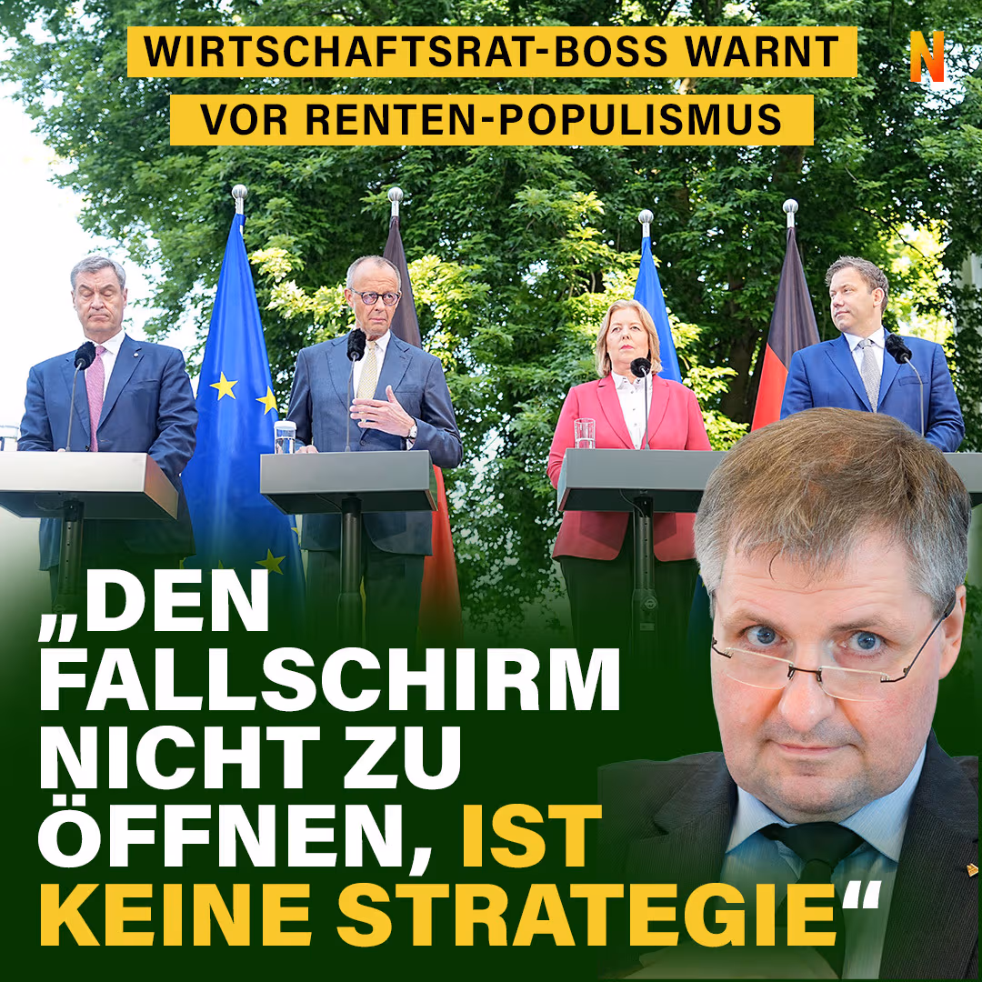 Wirtschaftsrat-Boss warnt vor Renten-Populismus: „Den Fallschirm nicht zu öffnen, ist keine Strategie“
