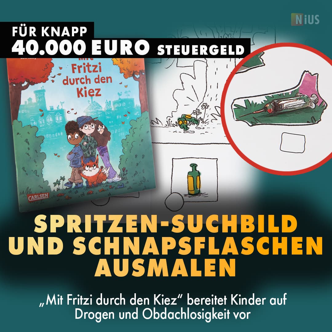 Spritzen-Suchbild und Schnapsflaschen ausmalen: „Mit Fritze durch den Kiez“ bereitet Kinder auf Drogen und Obdachlosigkeit vor