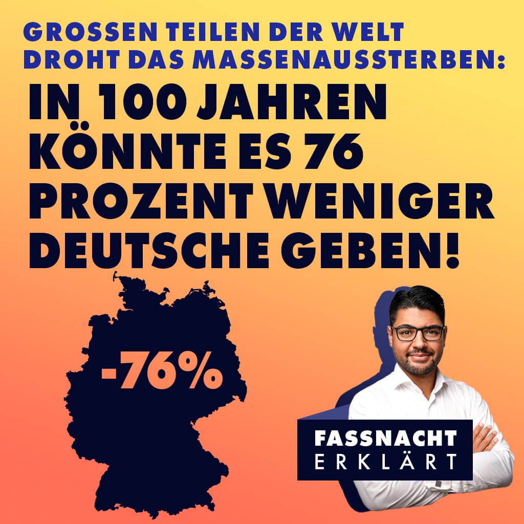 Großen Teilen der Welt droht das Massenaussterben: In 100 Jahren könnte es 76 Prozent weniger Deutsche geben!