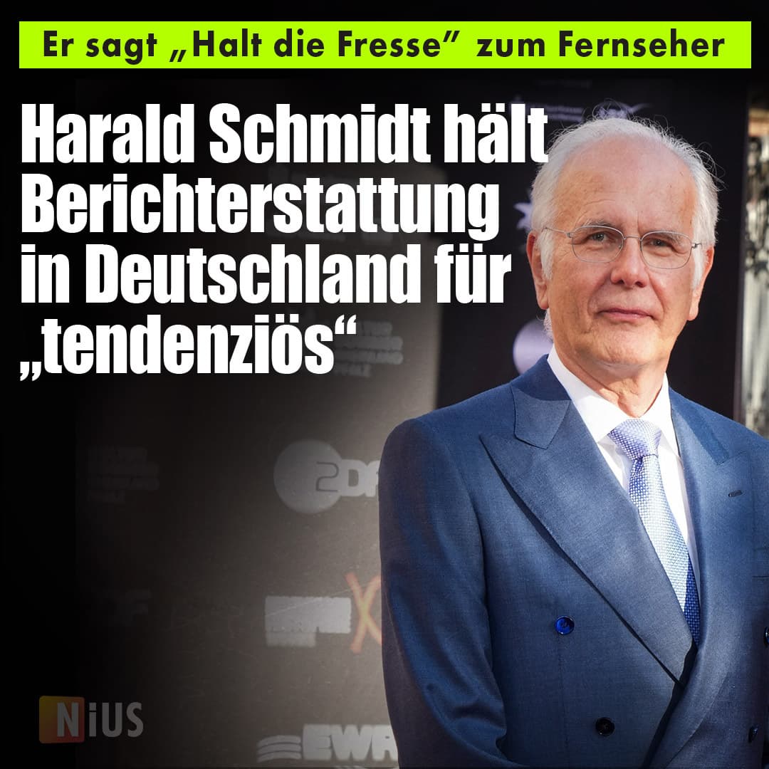 Er sagt „Halt die Fresse!” zum Fernseher: Harald Schmidt hält Berichterstattung in Deutschland für „tendenziös”