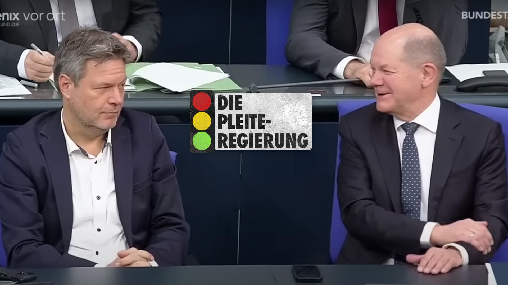 Video-Beweis nach Merz-Witz: Lacht Scholz hier Habeck aus?