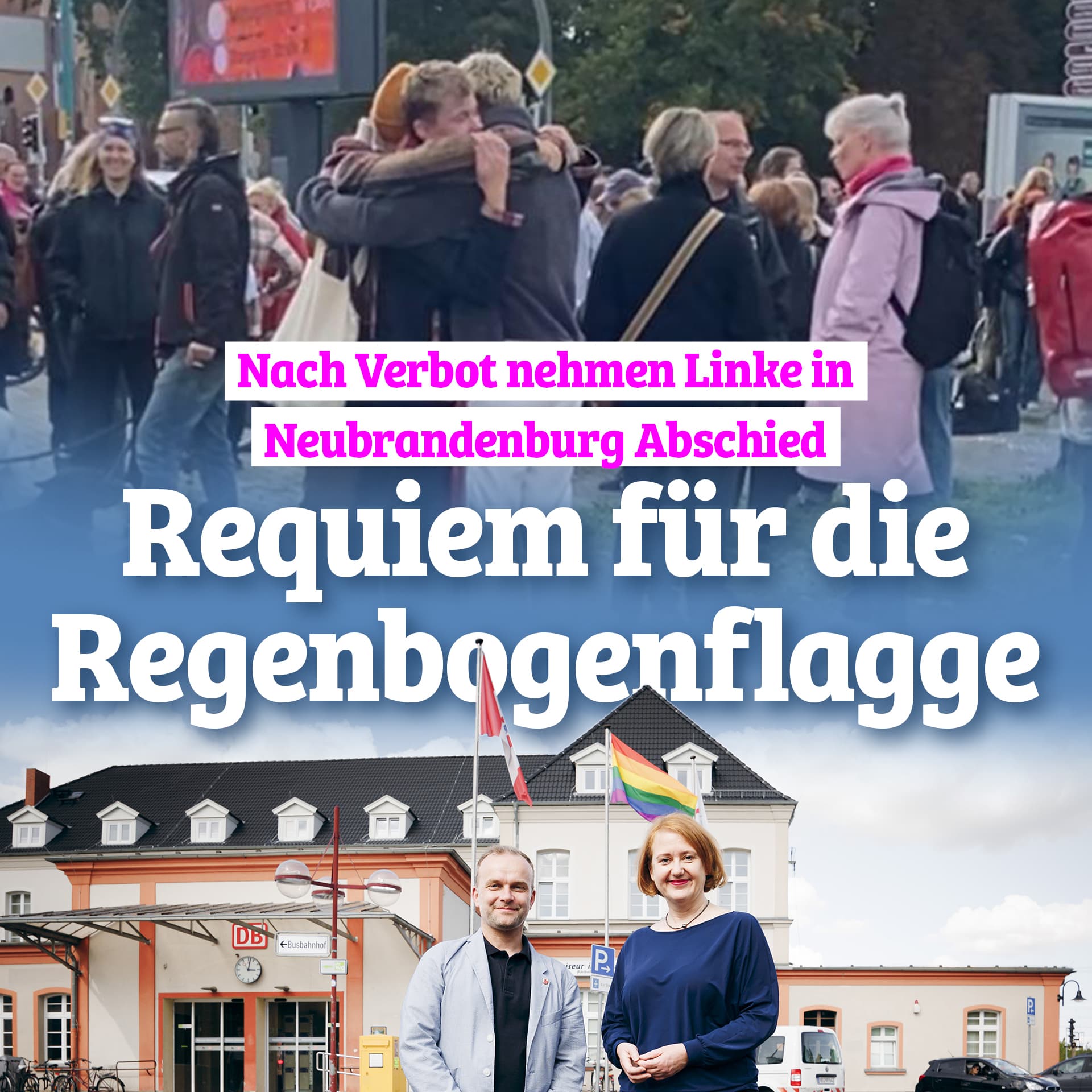 Nach Verbot nehmen Linke in Neubrandenburg Abschied: Requiem für die Regenbogenflagge