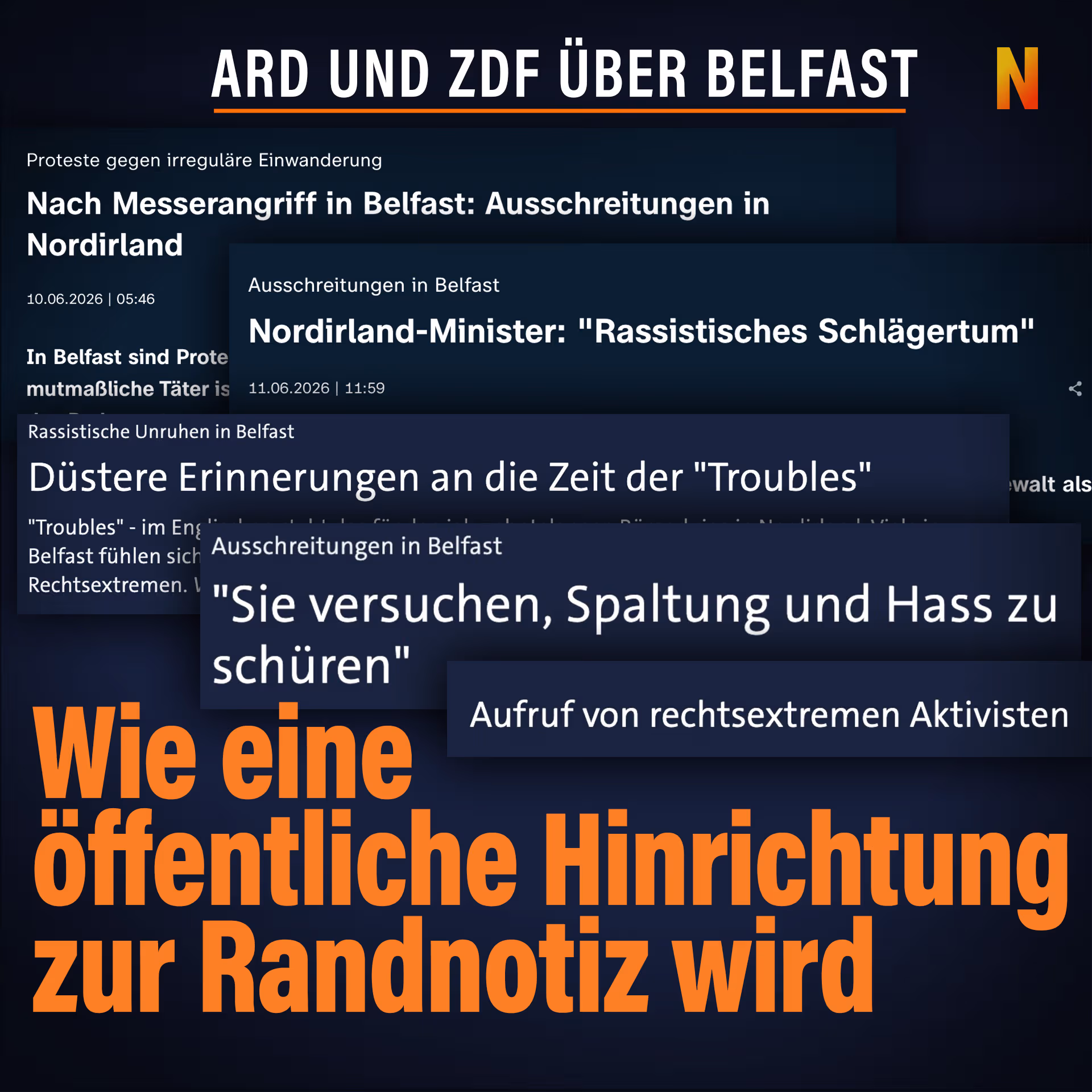 ARD und ZDF über Belfast: Wie eine öffentliche Hinrichtung zur Randnotiz wird