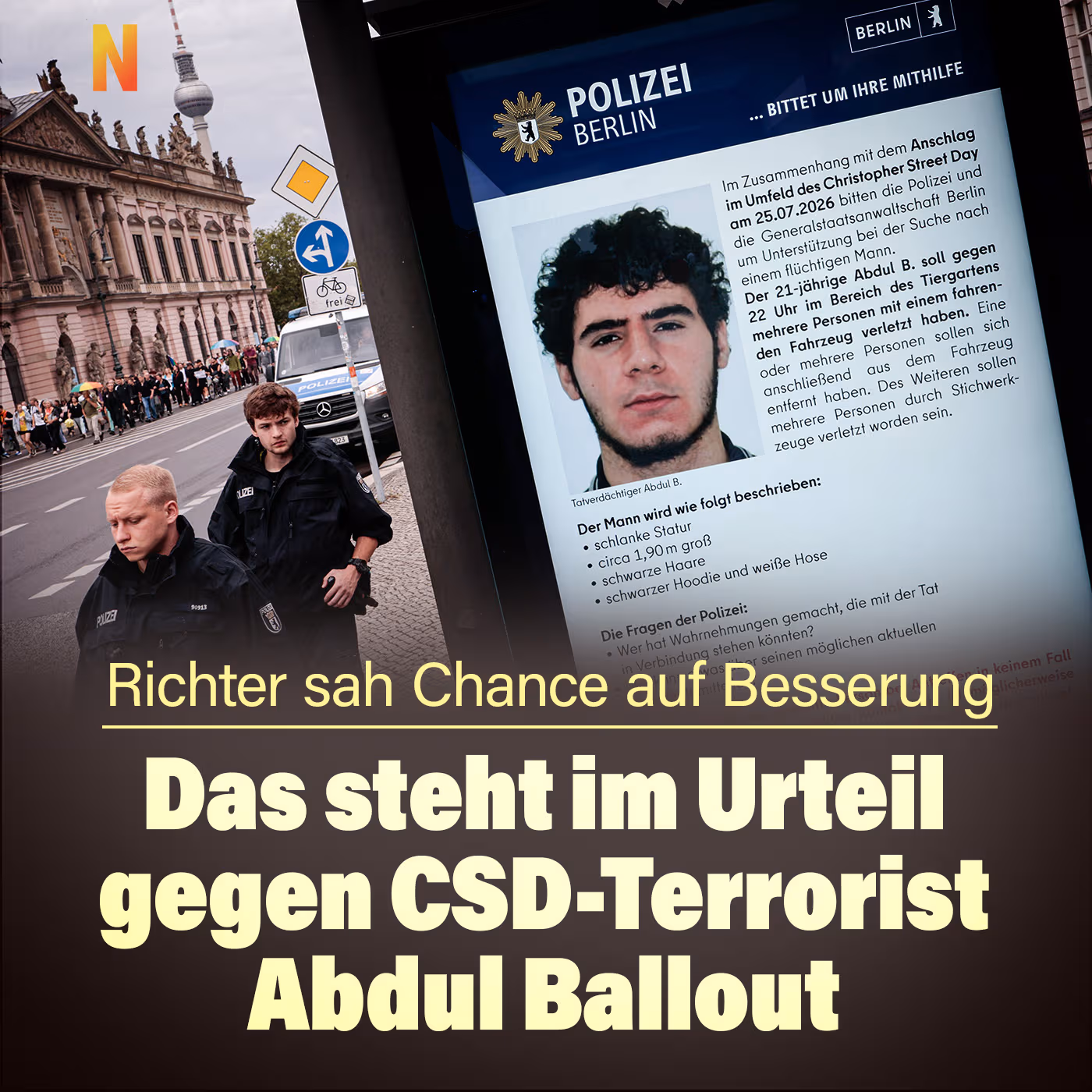 Das steht im Urteil gegen den CSD-Attentäter Abdul Ballout