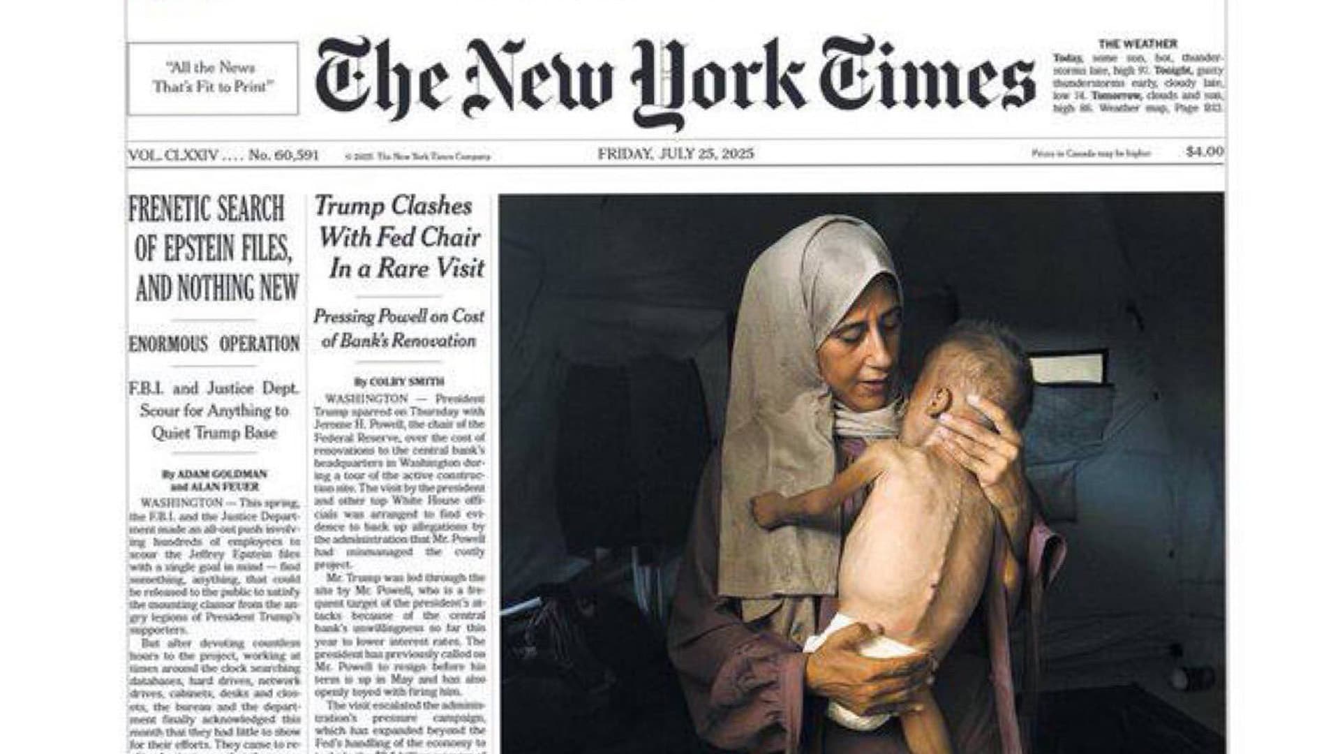 New York Times rudert bei Gaza-Foto zurück – Kind war nicht Opfer von Hunger, sondern schwer krank