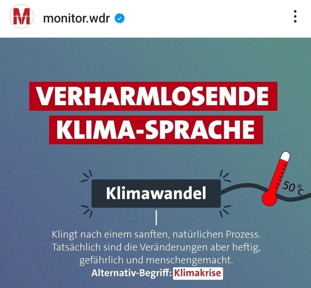 Verbreitet zu wenig Panik: Klimawandel darf man nicht mehr sagen, findet eine ARD-Sendung