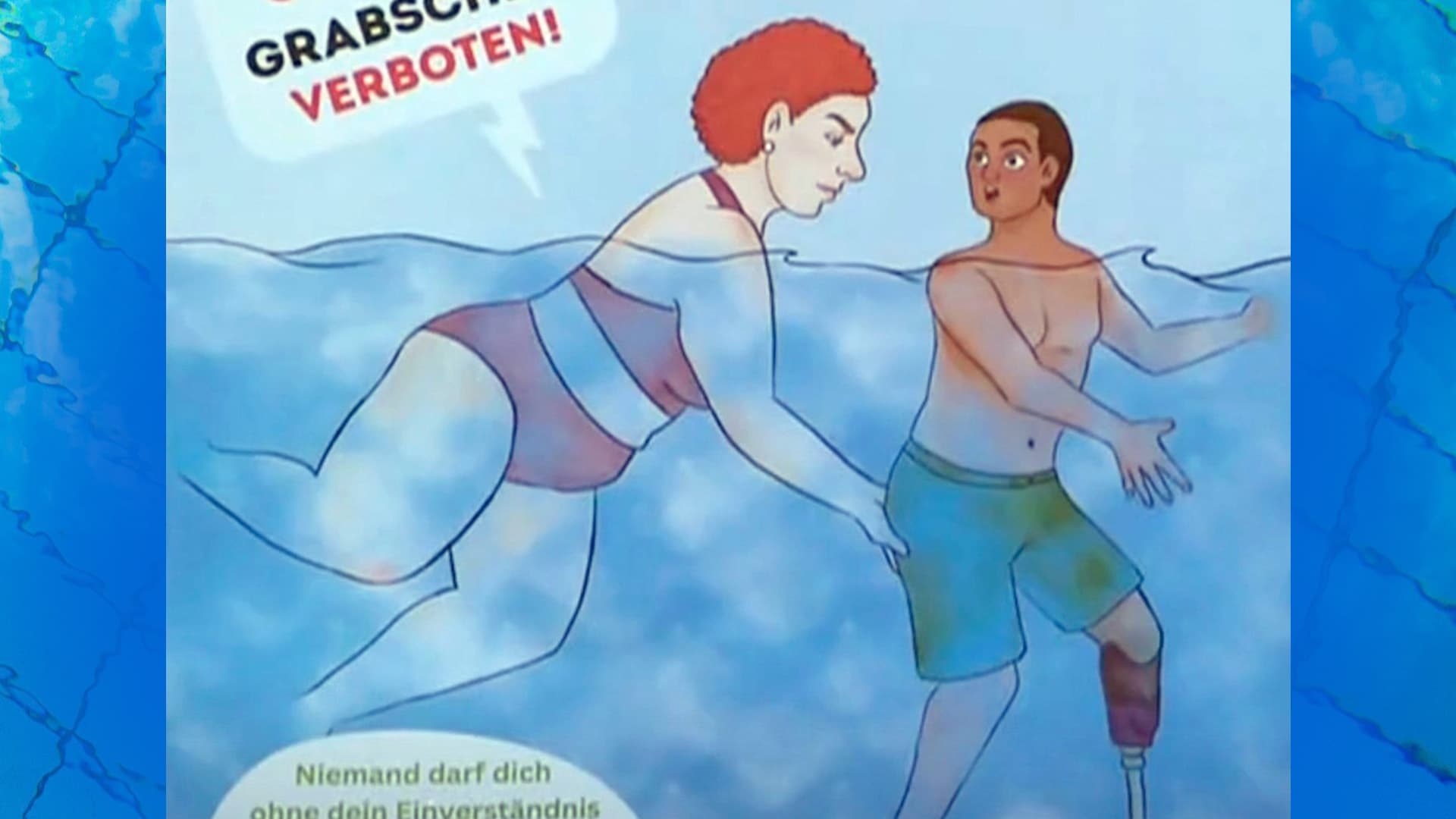 So warnt die Polizei vor Übergriffen im Schwimmbad: Wenn die weiße Frau den schwarzen Jungen mit dem Holzbein betatscht