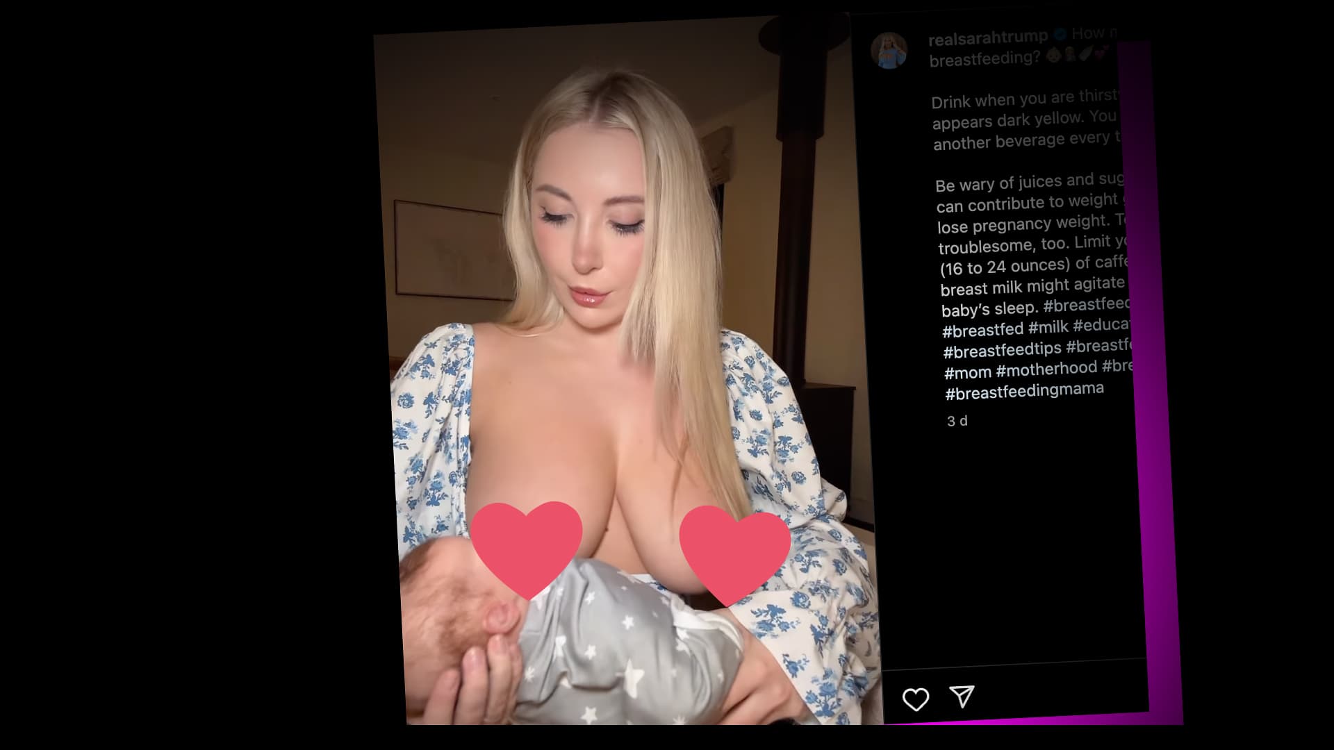 Tutorial fürs Stillen: Porno-Darstellerin nutzt Trick auf Instagram, um Brüste zu zeigen