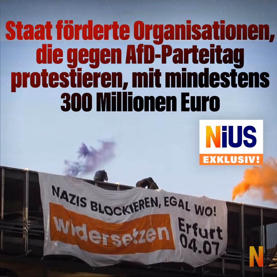 Staat förderte Organisationen, die gegen AfD-Parteitag protestieren, mit mindestens 300 Millionen Euro