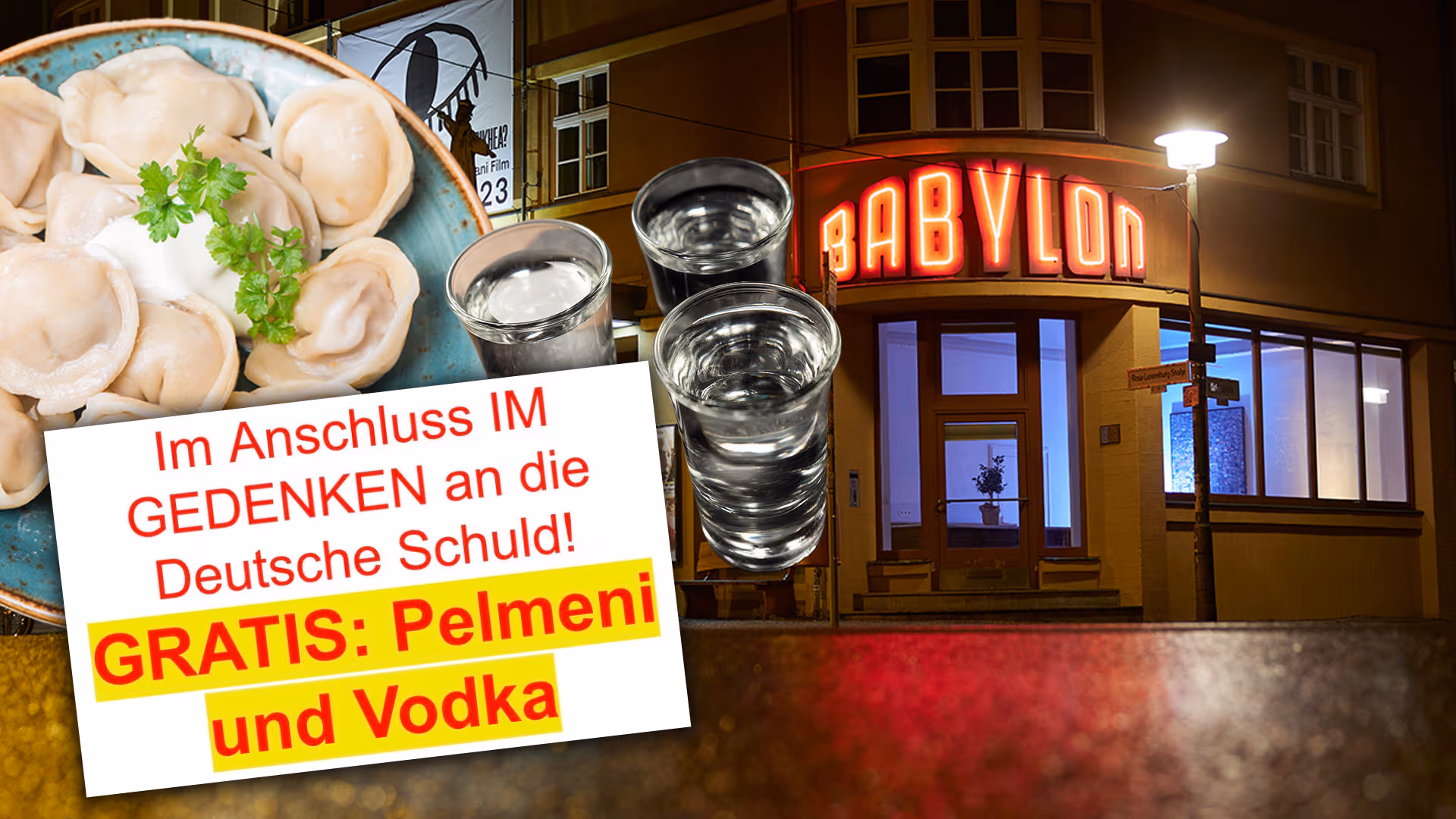 Berliner Kino gedenkt der „Deutschen Schuld” mit „Gratis: Pelmeni und Vodka”