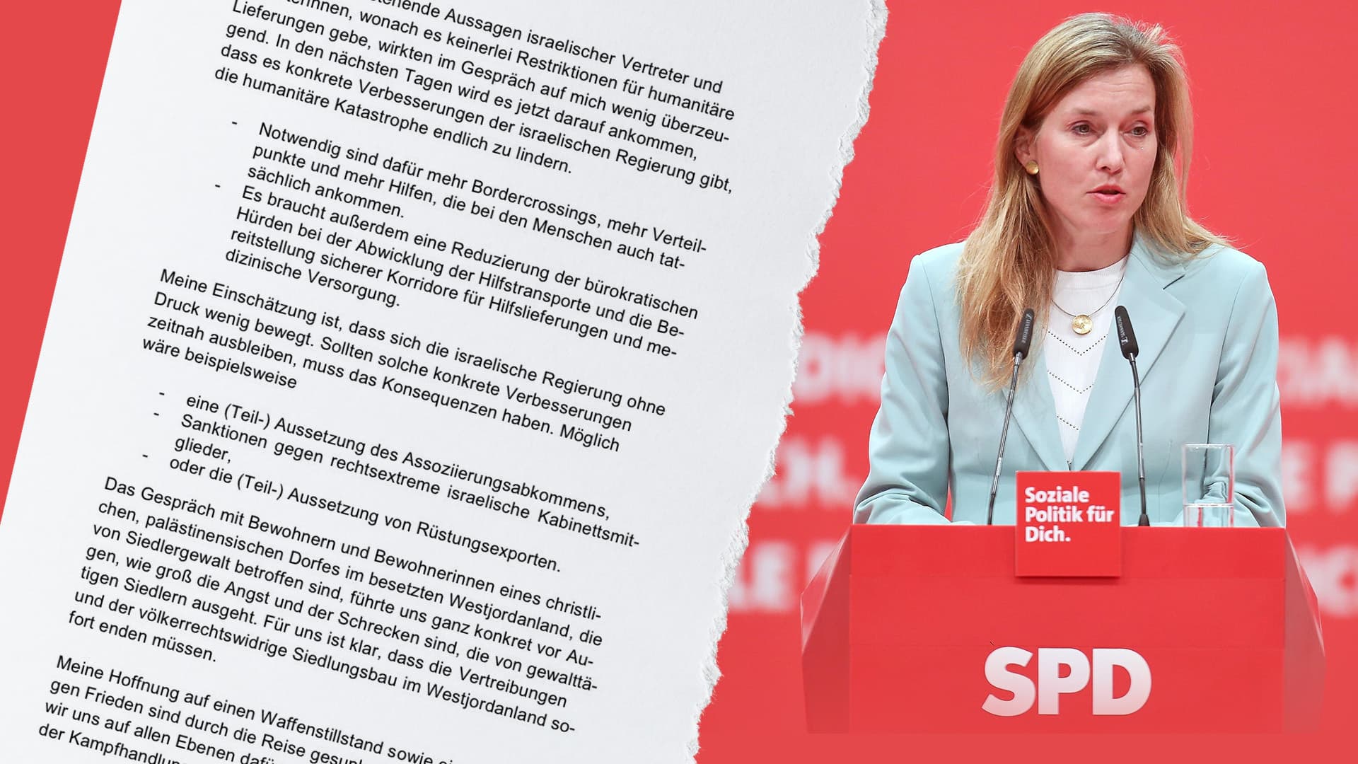 SPD-Fraktion fordert massive Sanktionen gegen Israel