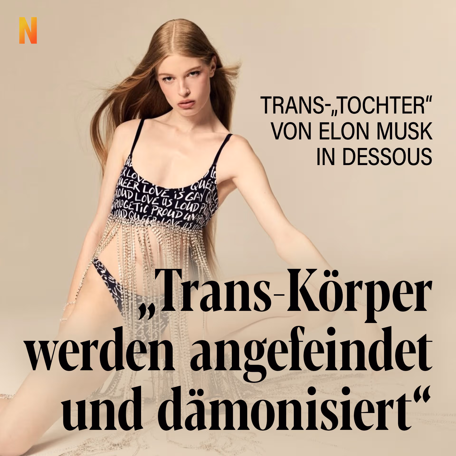 Trans-„Tochter” von Elon Musk in Dessous: „Trans-Körper werden angefeindet und dämonisiert”