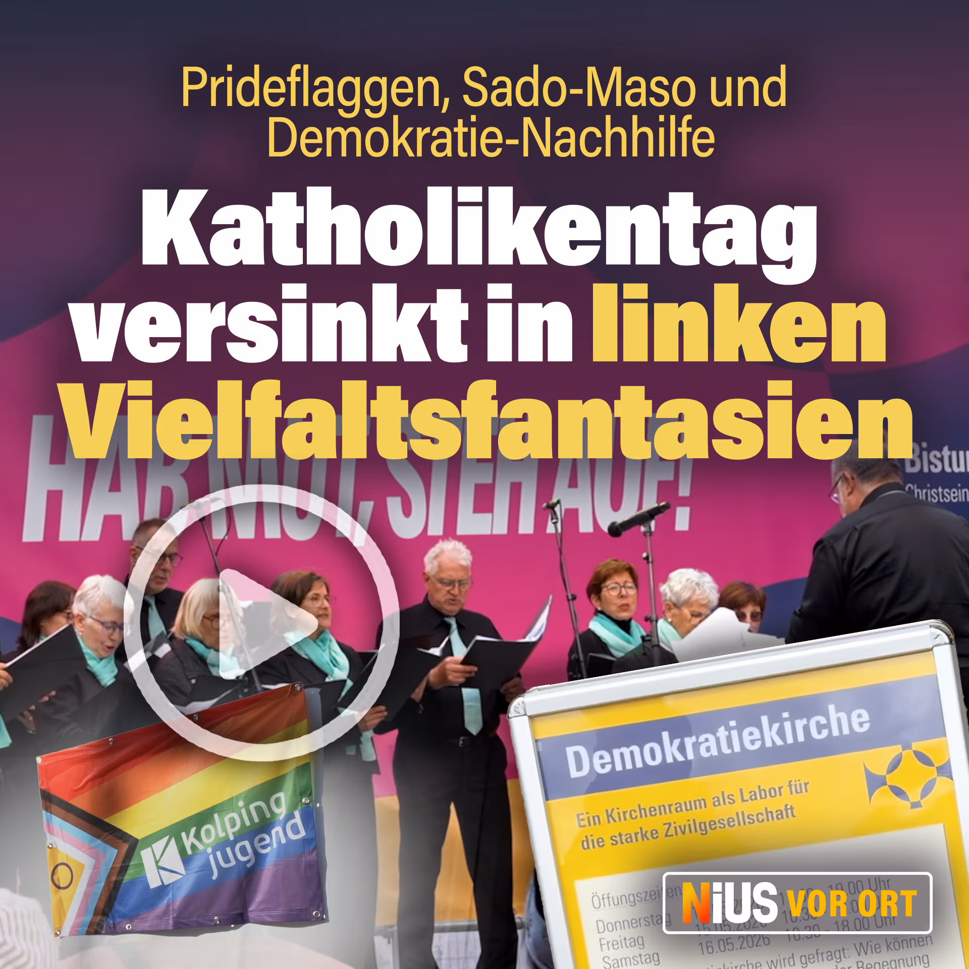 Prideflaggen, Sado-Maso und Demokratie-Nachhilfe: Katholikentag versinkt in linken Vielfaltsfantasien