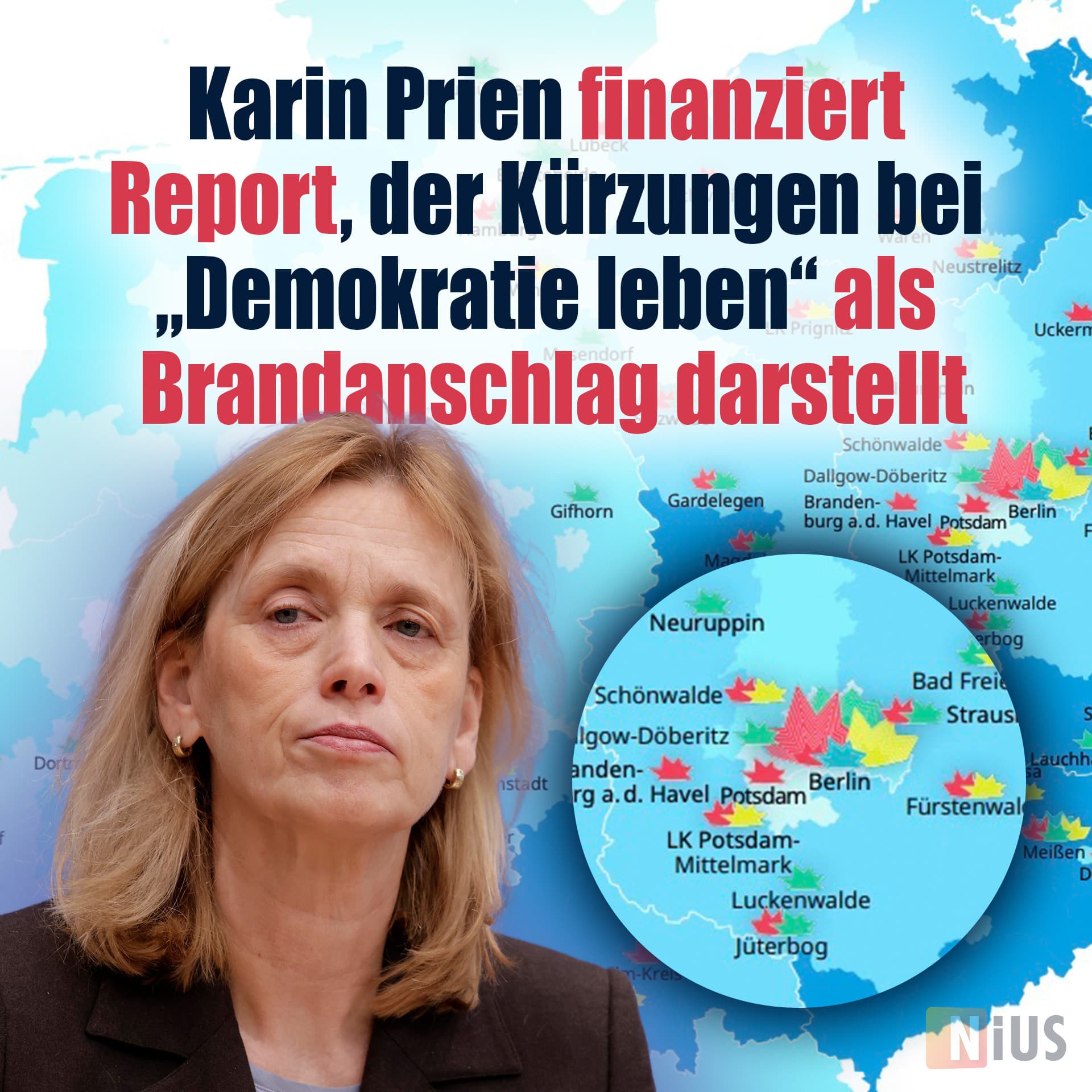 Karin Prien finanziert Report, der Kürzungen bei „Demokratie leben“ als Brandanschlag darstellt