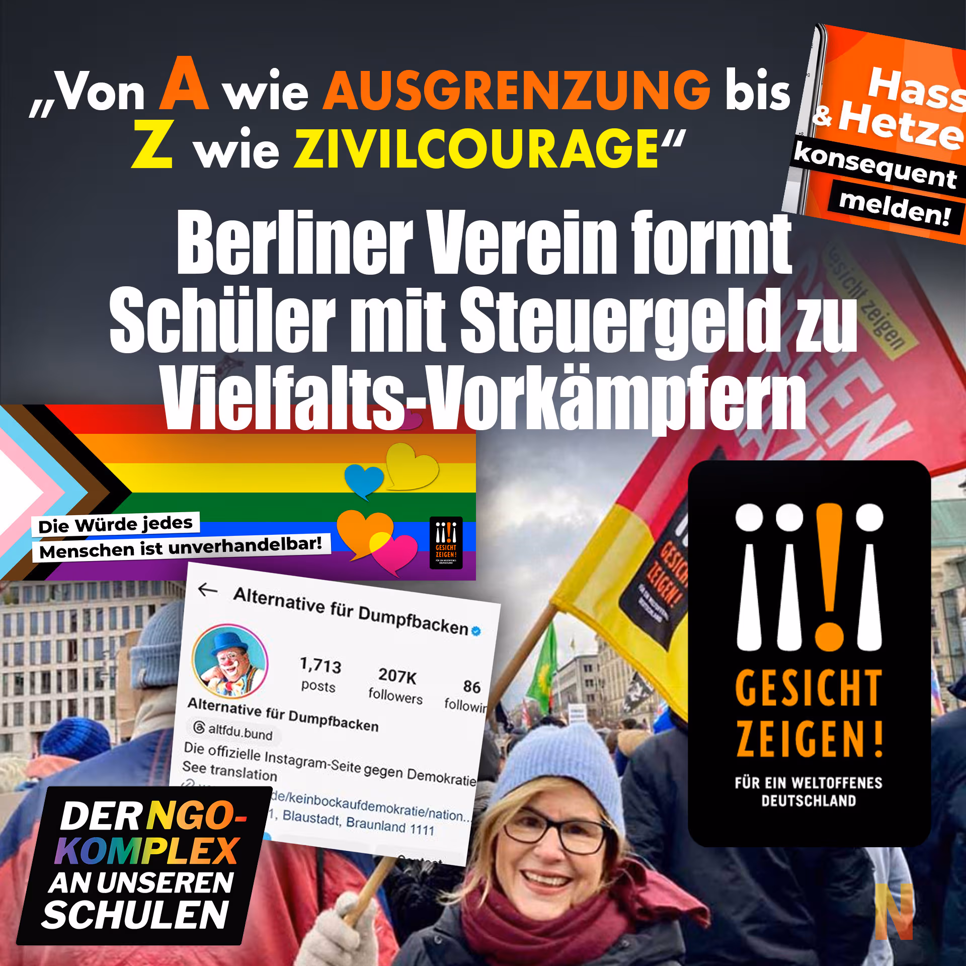 „Von A wie Ausgrenzung bis Z wie Zivilcourage“: Berliner Verein formt Schüler mit Steuergeld zu Vielfalts-Vorkämpfern