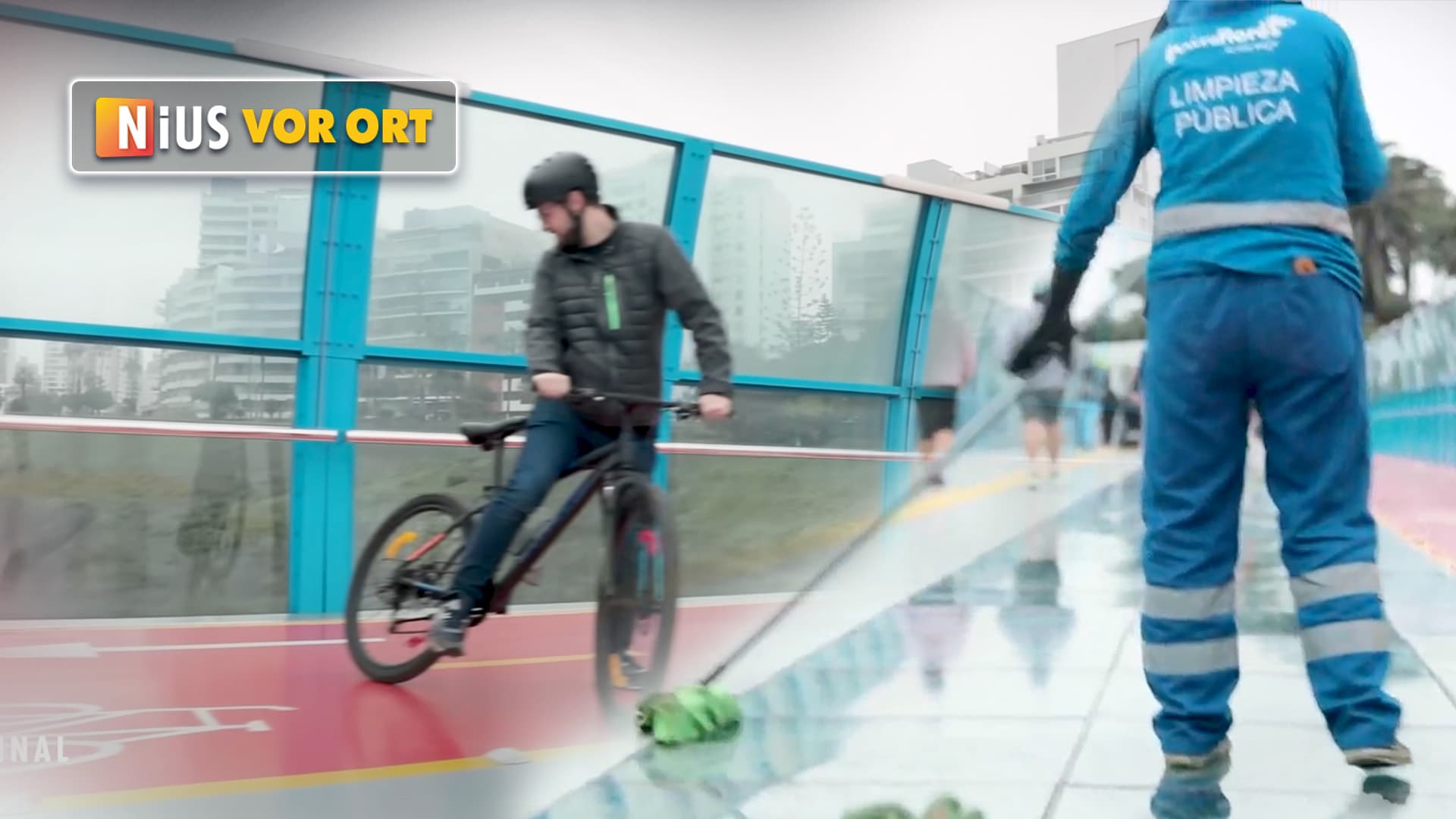 Irrsinn in Peru: Diese nagelneue Fahrradbrücke ist so rutschig, dass die Kommune ständig wischen muss