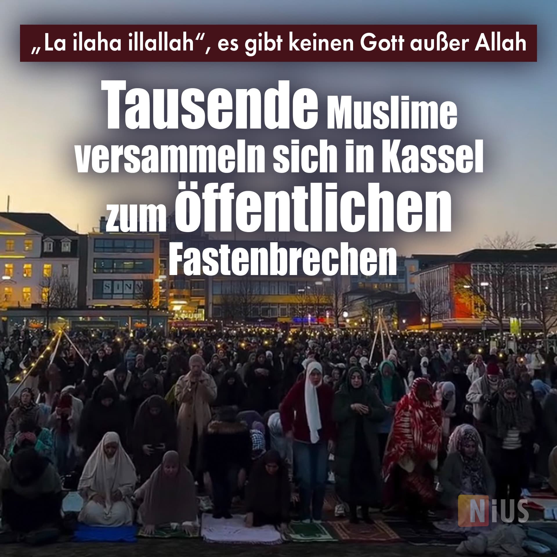 „La ilaha illallah“, es gibt keinen Gott außer Allah: Tausende Muslime versammeln sich in Kassel zum öffentlichen Fastenbrechen