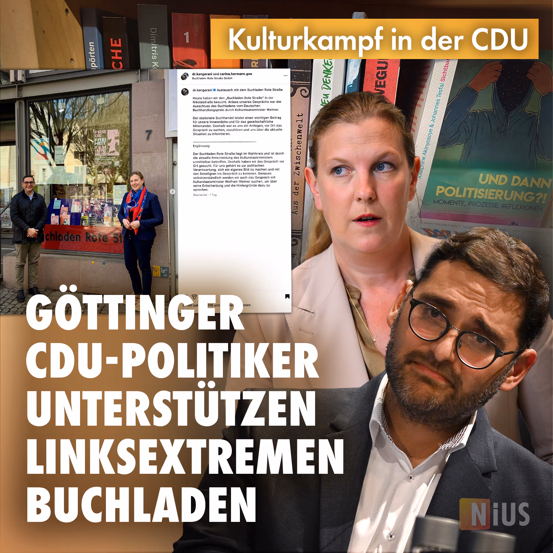 Kulturkampf in der CDU: Göttinger CDU-Politiker unterstützen linksextremen Buchladen