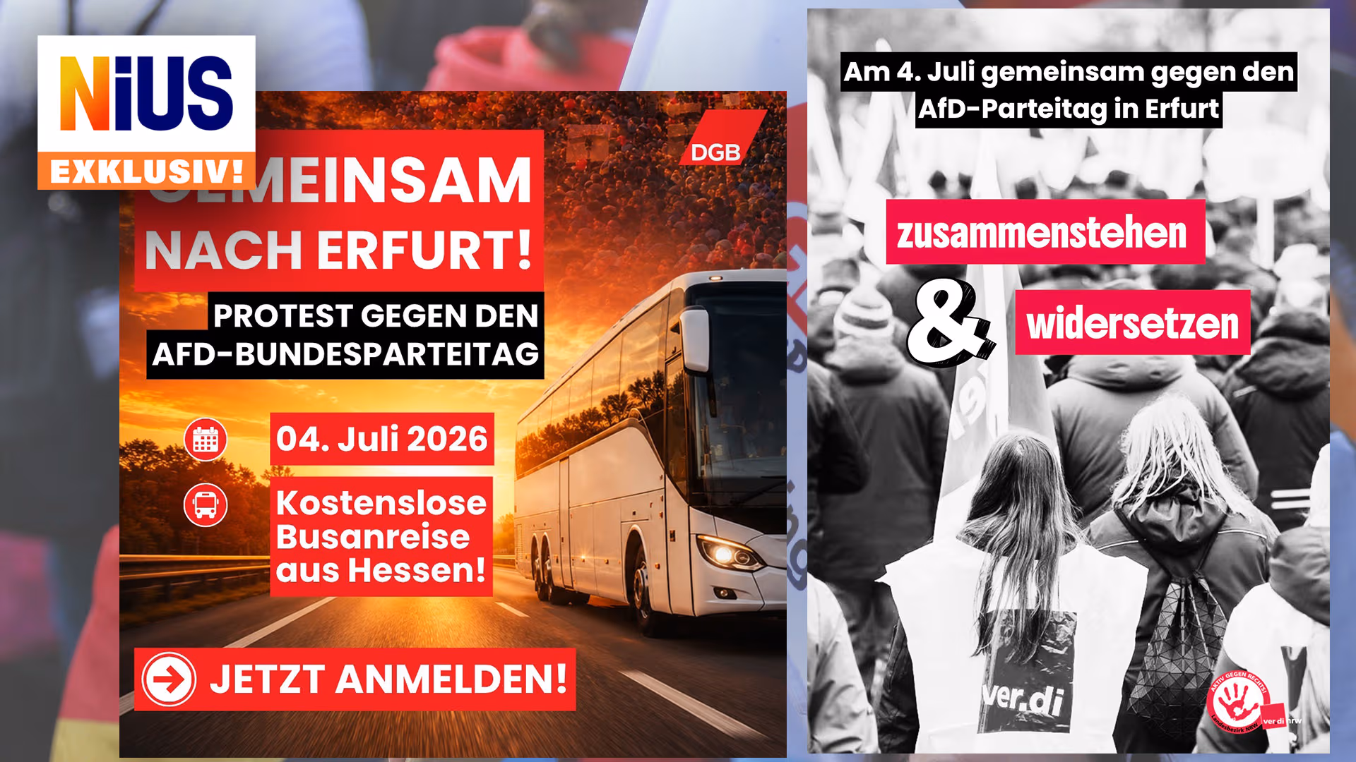Wie Verdi und DGB mit Steuergeld die Blockade des AfD-Parteitags organisieren