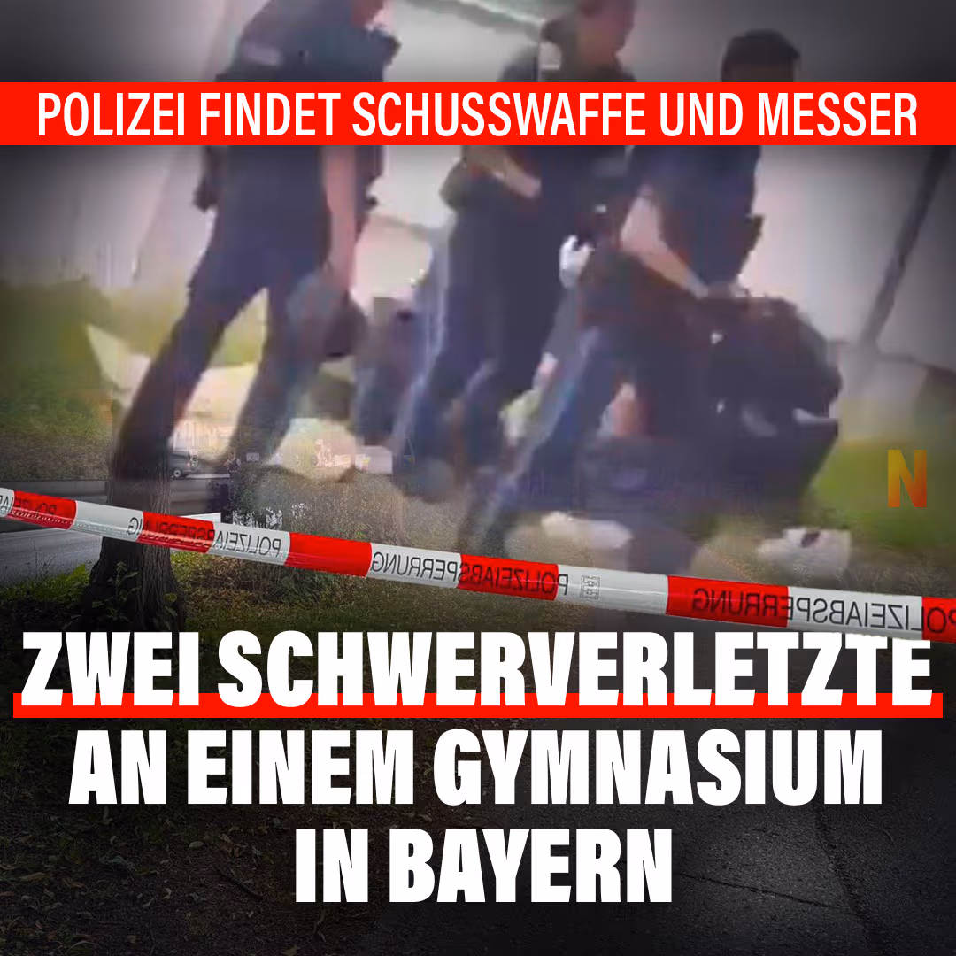 Polizei findet Schusswaffe und Messer: Zwei Schwerverletzte an einem Gymnasium in Bayern